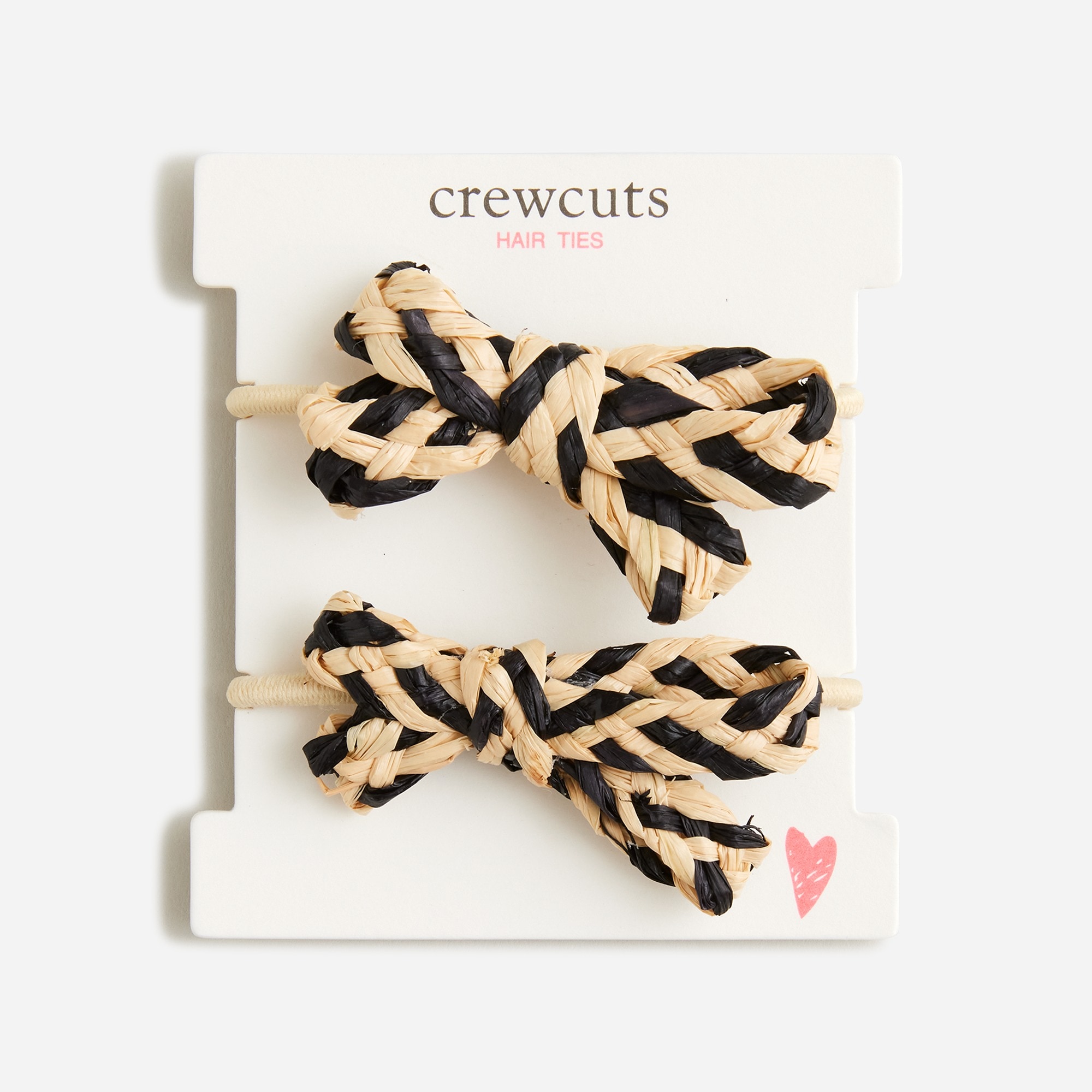 Girls' straw bow hair ties pack