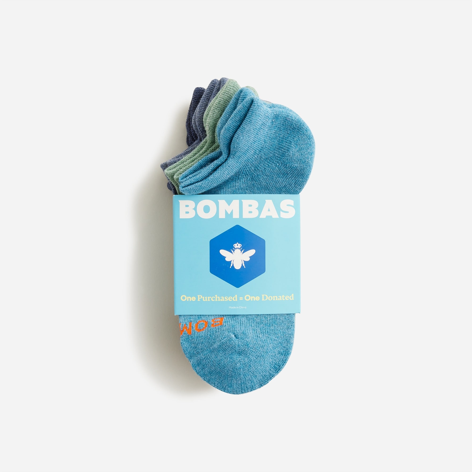 Boys' Bombas striped ankle socks four-pack