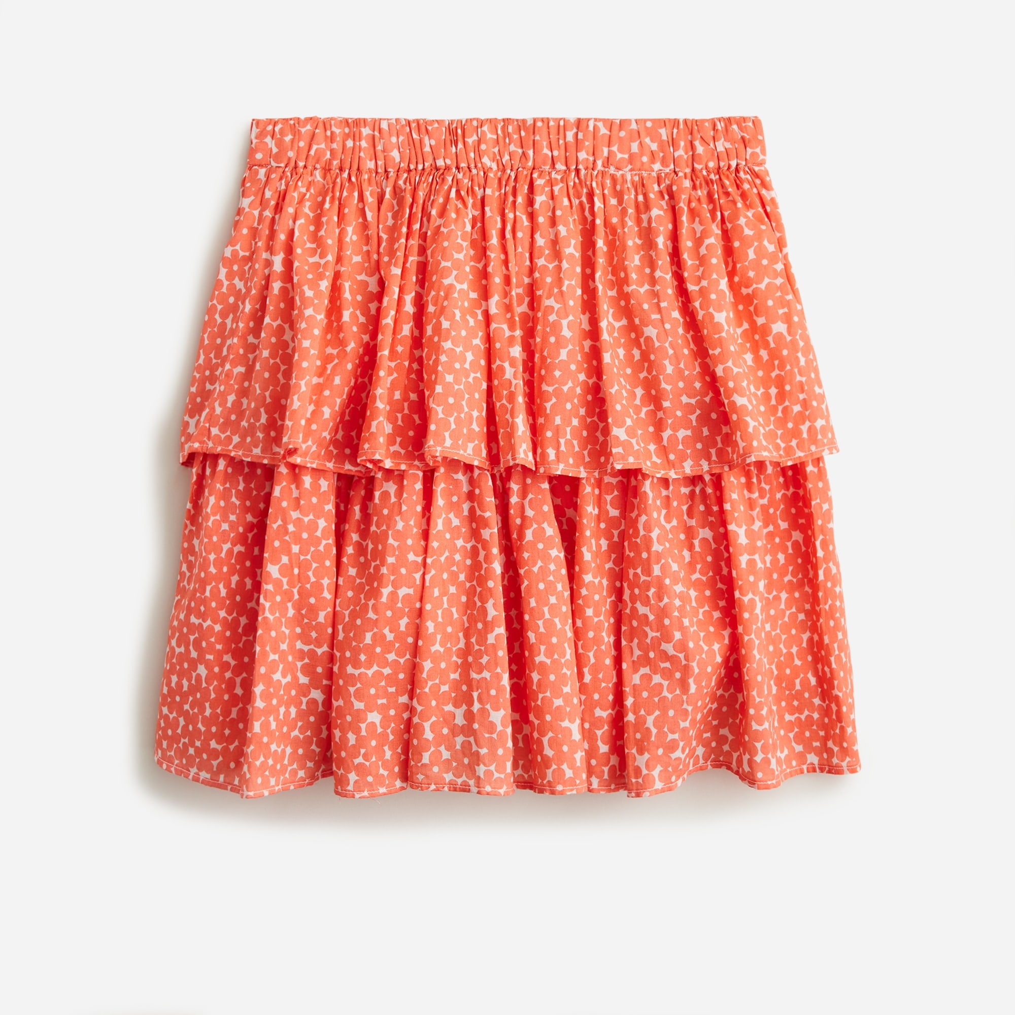 Girls' ruffle voile skirt in floral