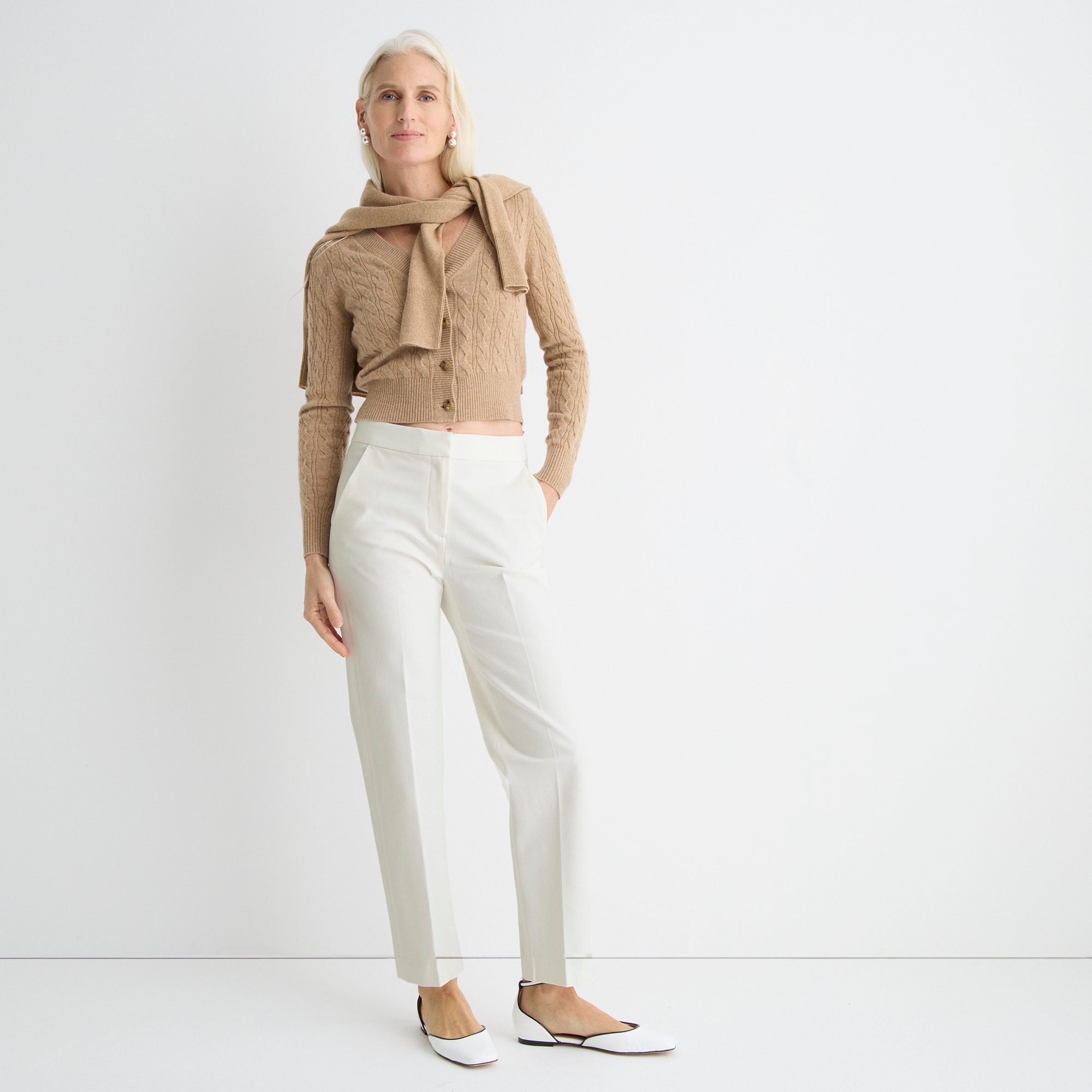 Kate straight-leg pant in bi-stretch cotton blend
