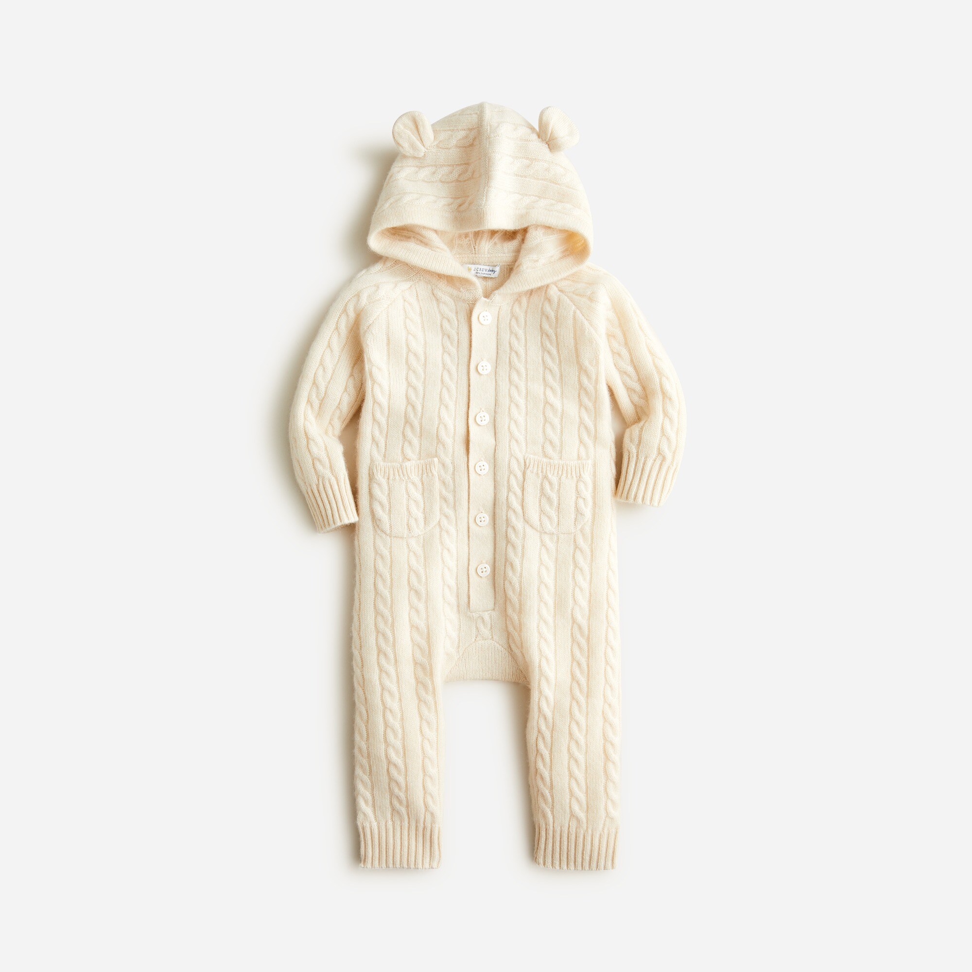 Limited-edition baby cashmere cable-knit bear one-piece