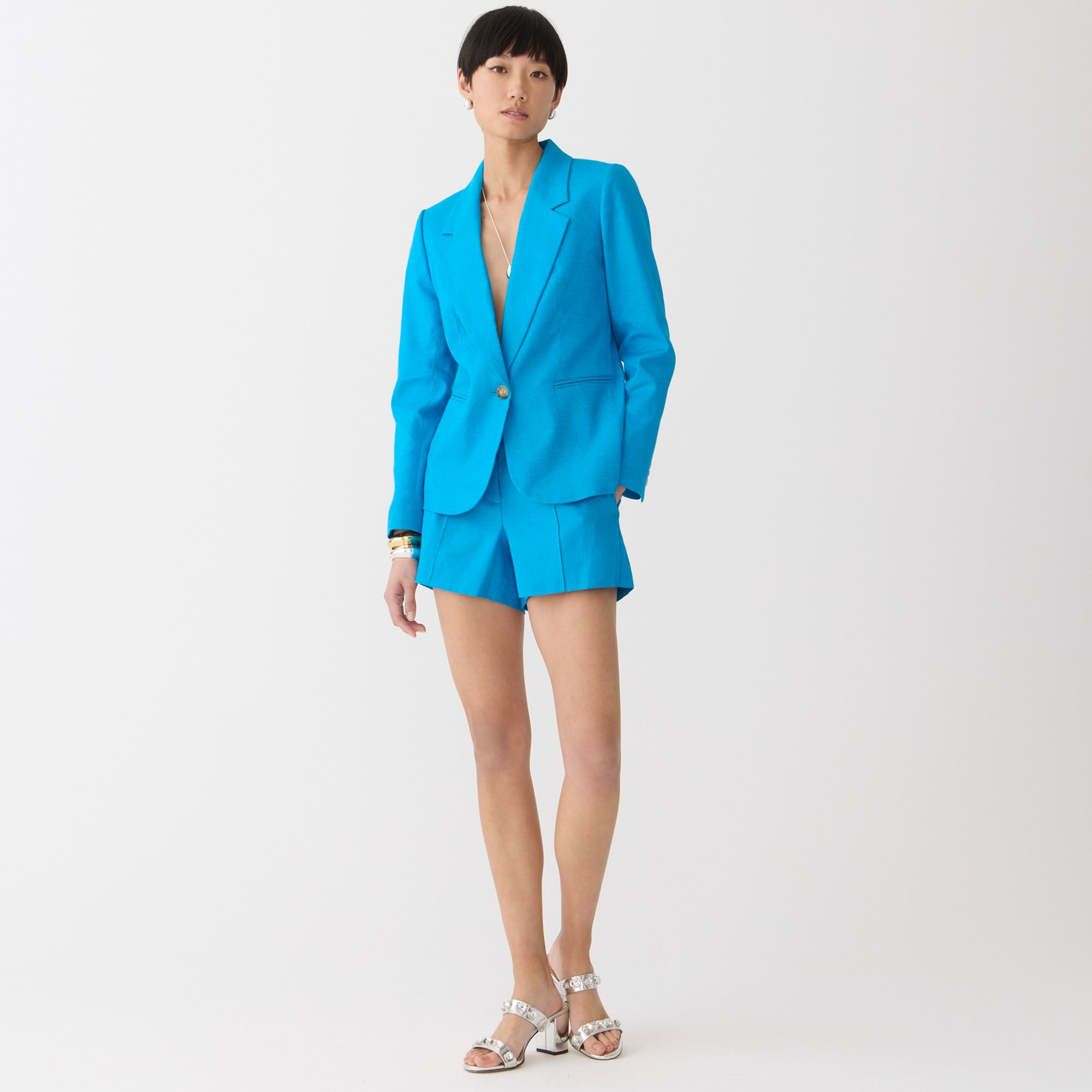 Parke blazer in stretch linen blend