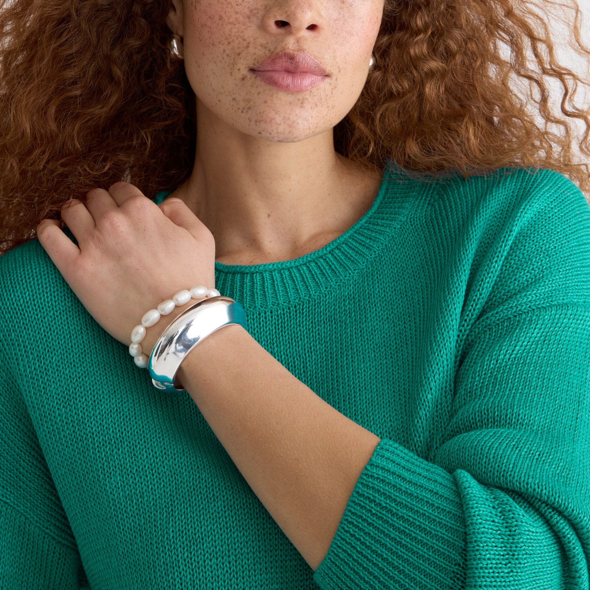 Relaxed cotton-linen blend beach sweater