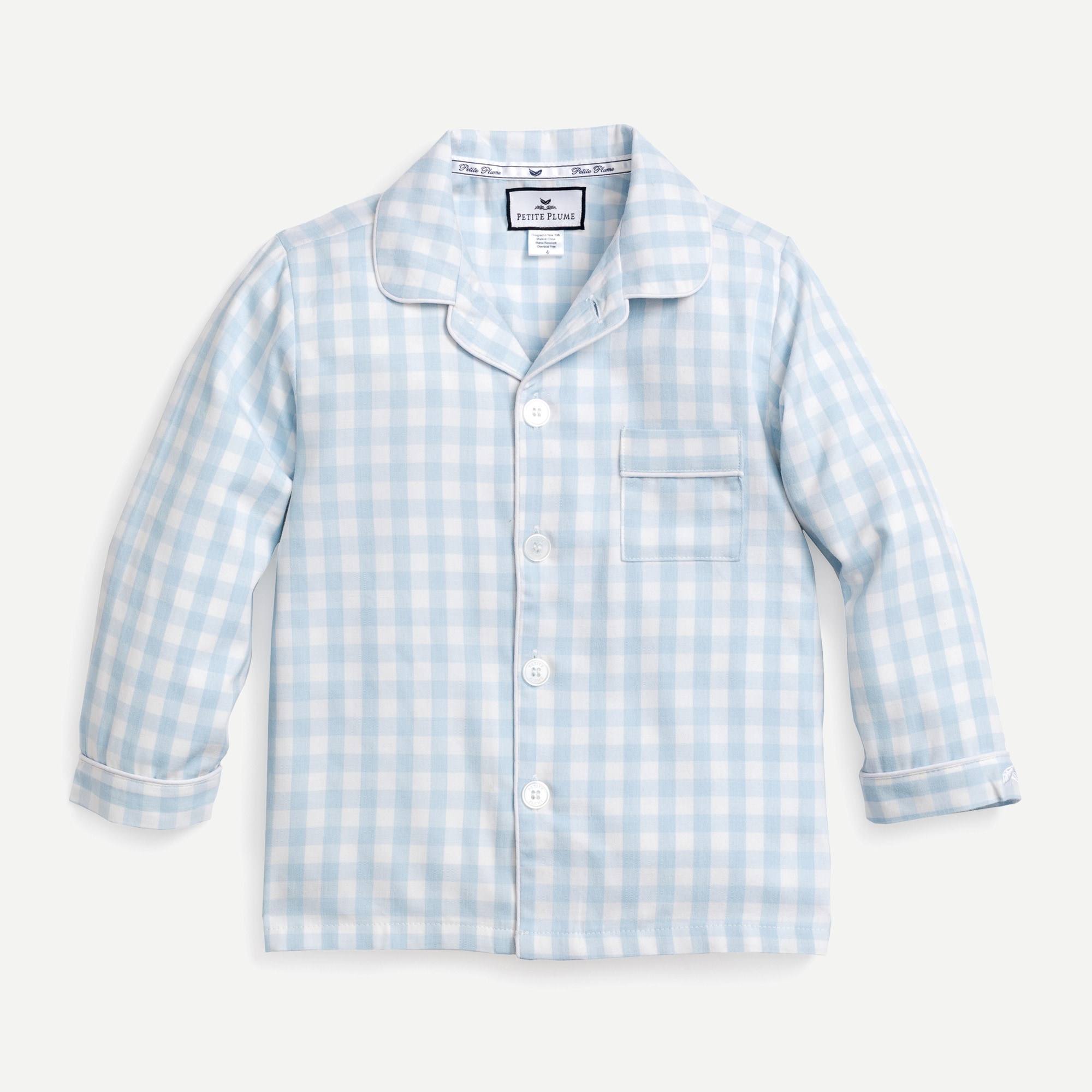 Petite Plume kids' pajama set in french ticking