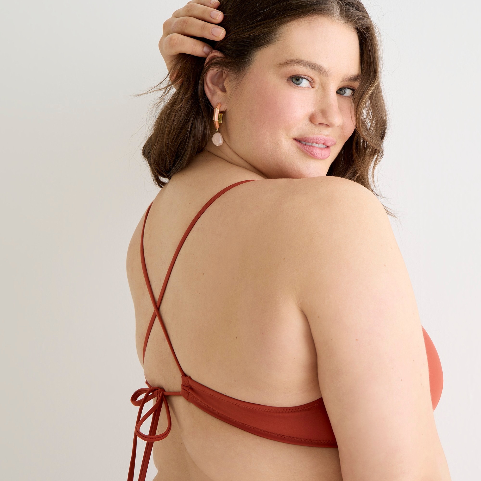 Cross-back french bikini top