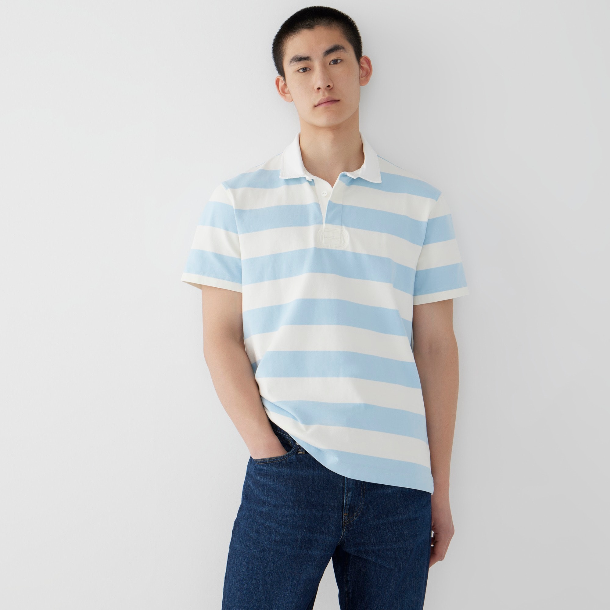 Short-sleeve rugby shirt in stripe