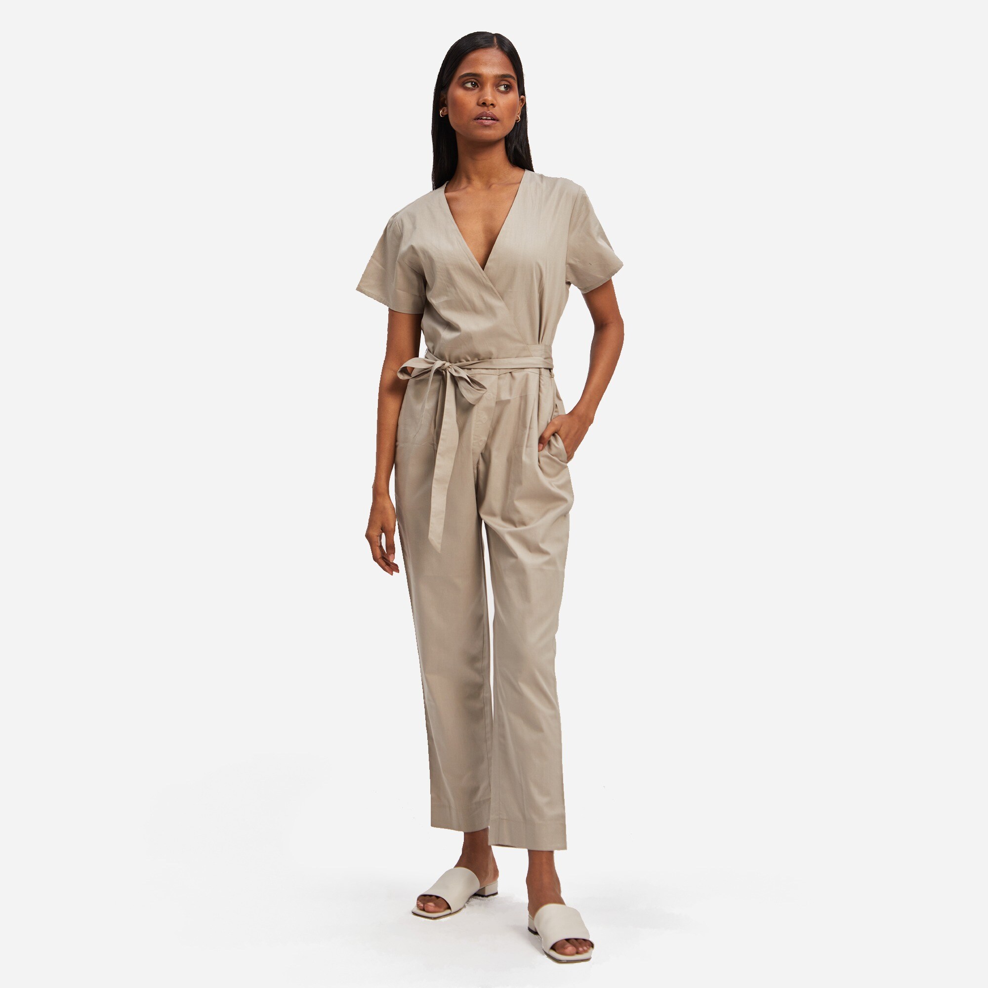 REISTOR cropped wrap jumpsuit