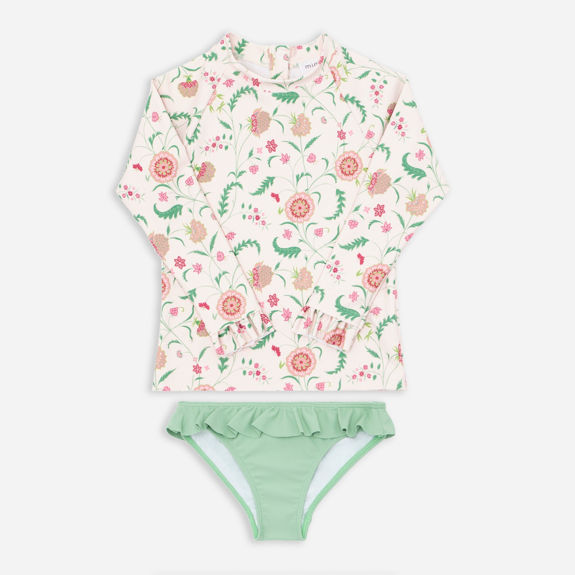 Girls' minnow rash guard set