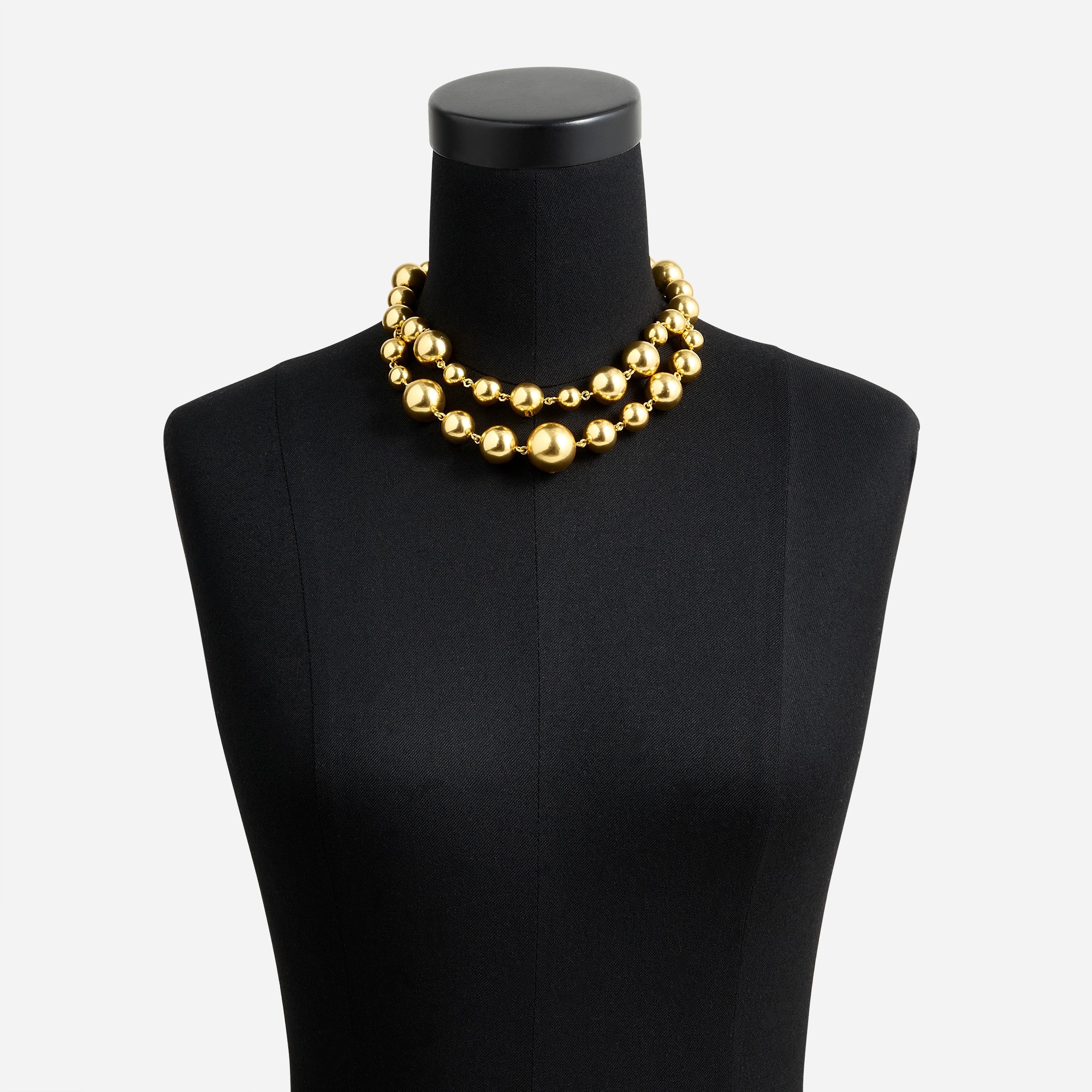 Layered metallic ball necklace