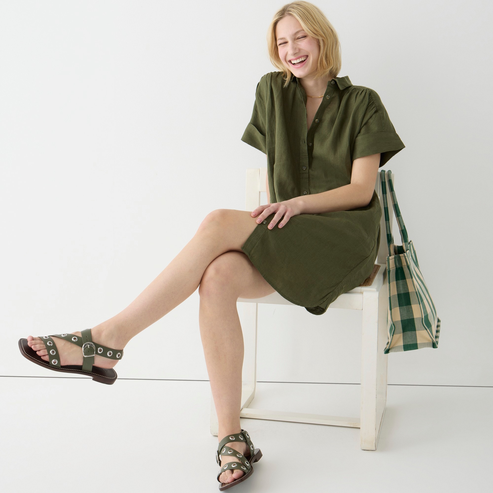 Relaxed-fit short-sleeve Baird McNutt Irish linen shirtdress
