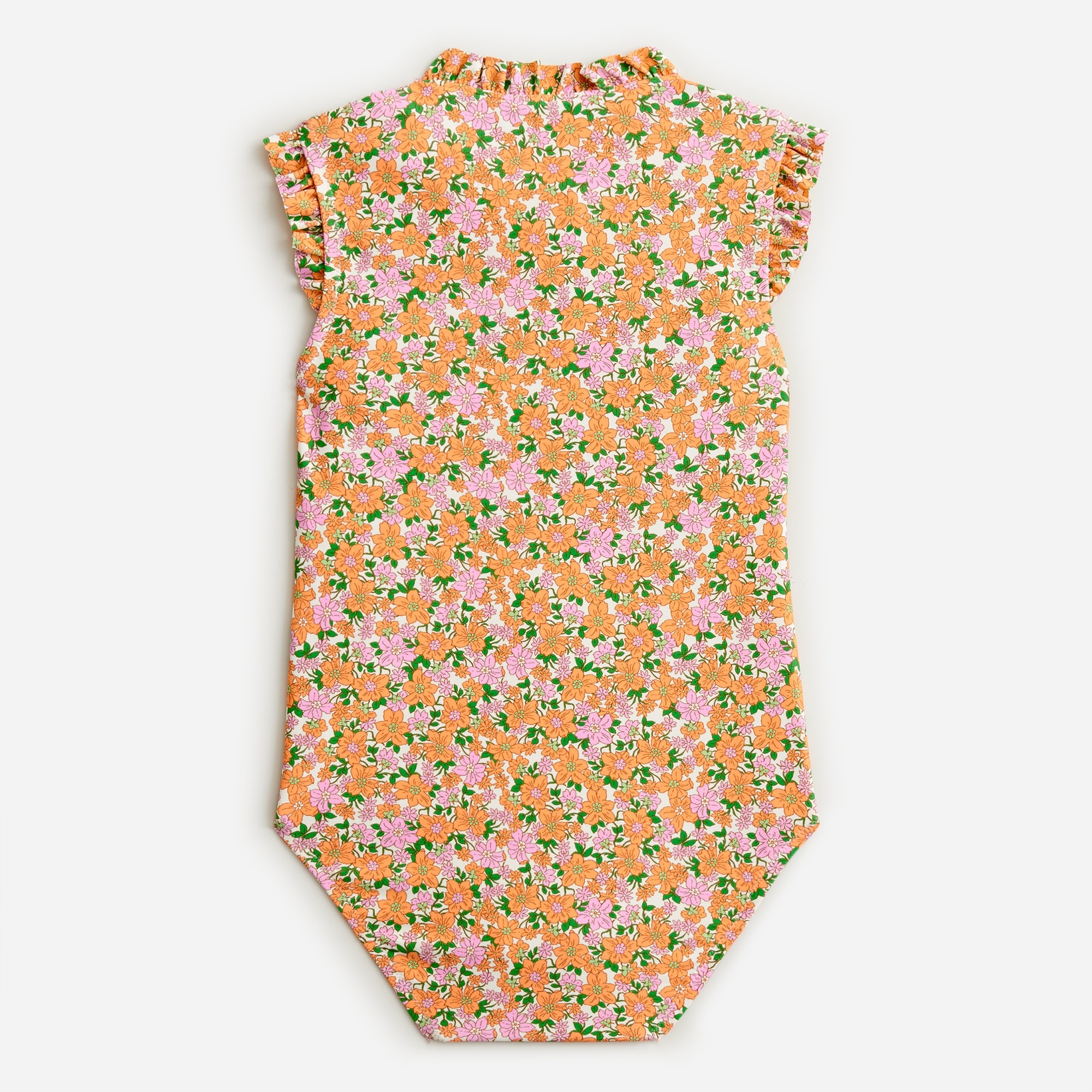 Girls zip-up one-piece swimsuit with UPF 50+