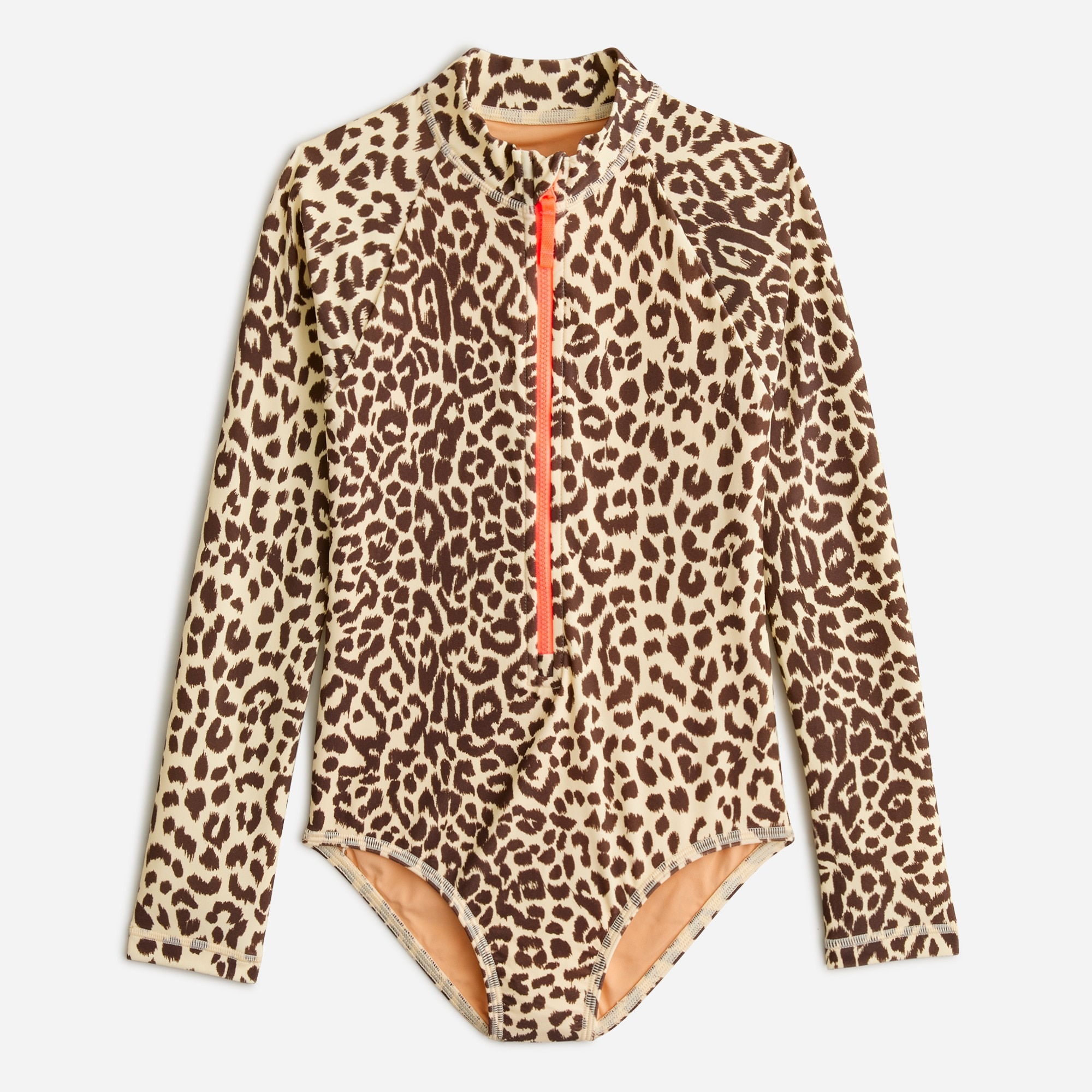 Girls' printed rash guard one-piece with UPF 50+