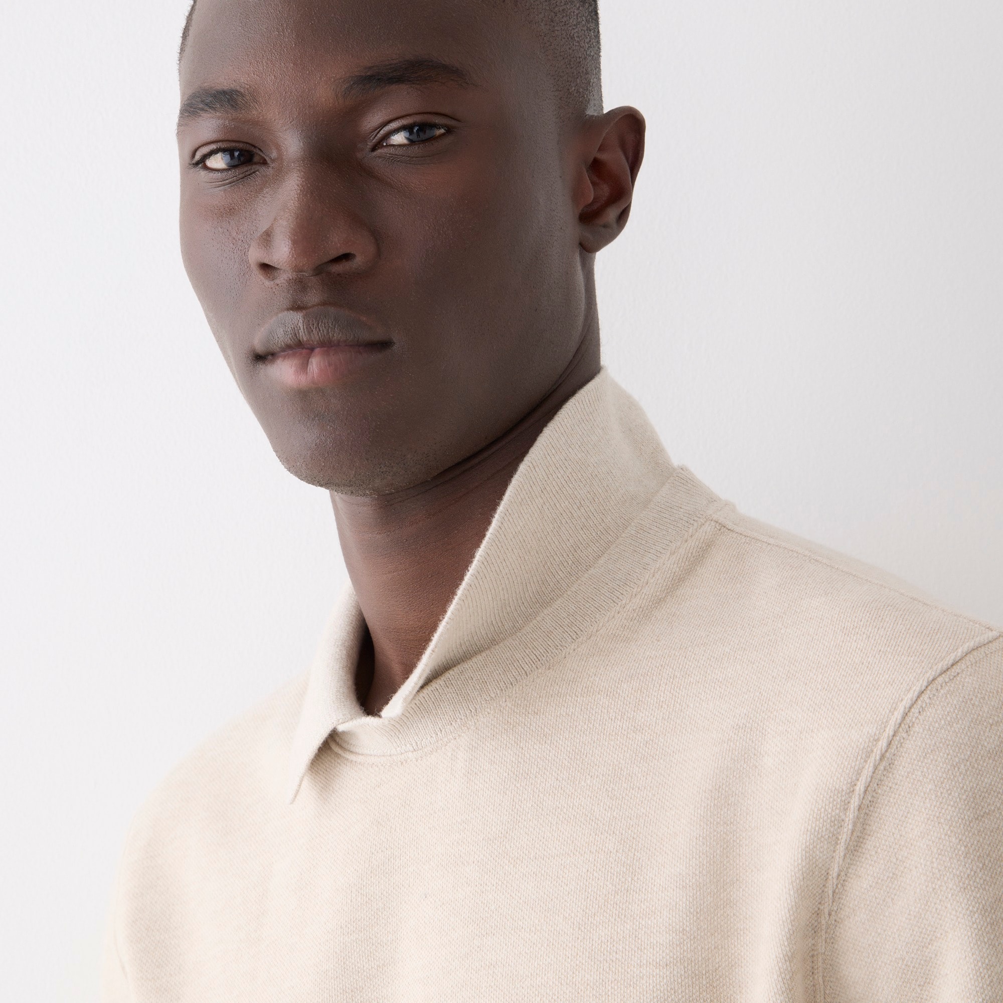 Piqué fleece collared sweatshirt