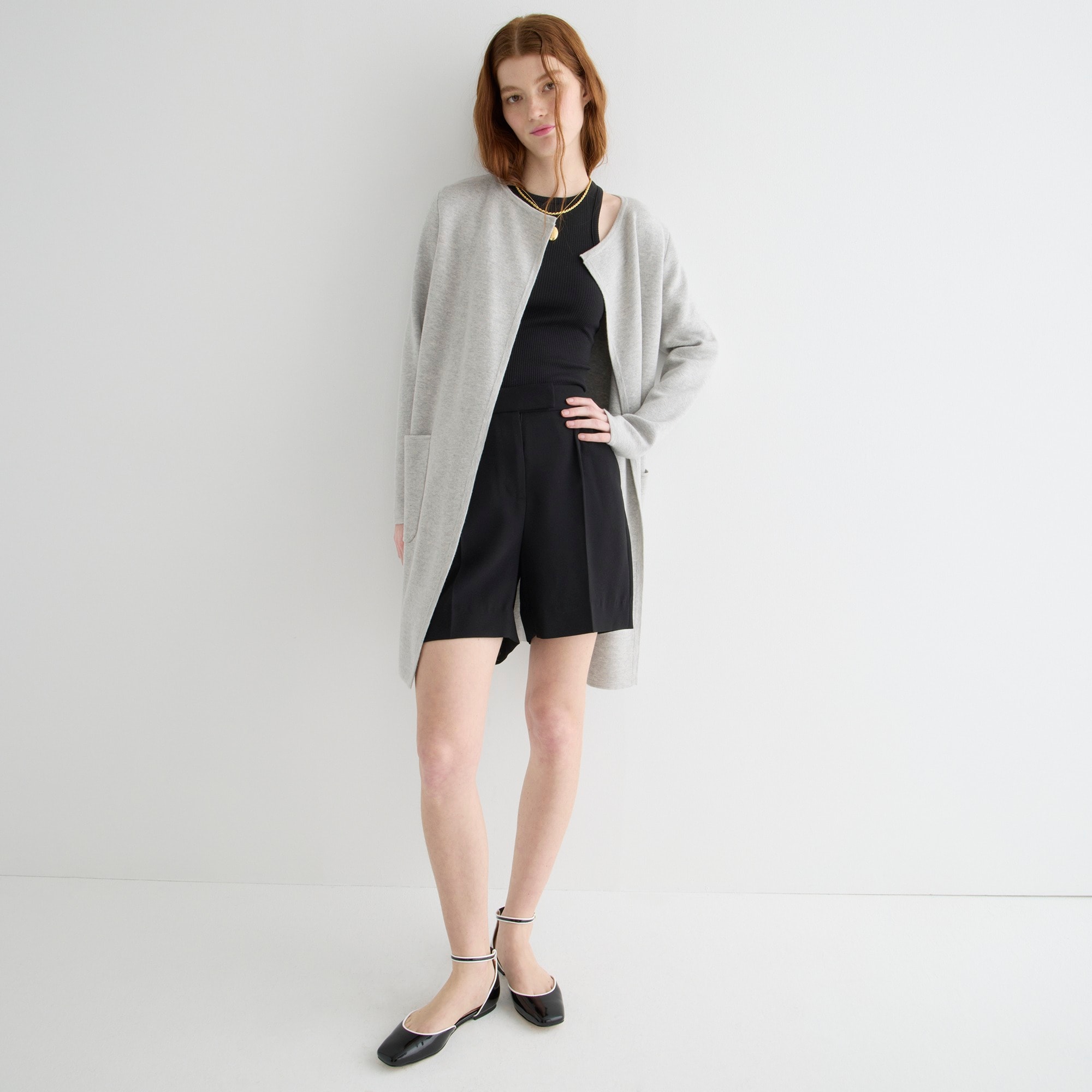 Juliette collarless sweater-blazer