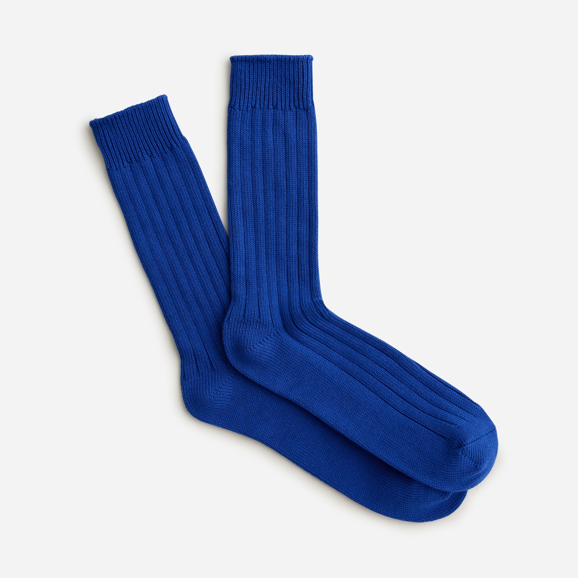 Ribbed cotton-blend socks