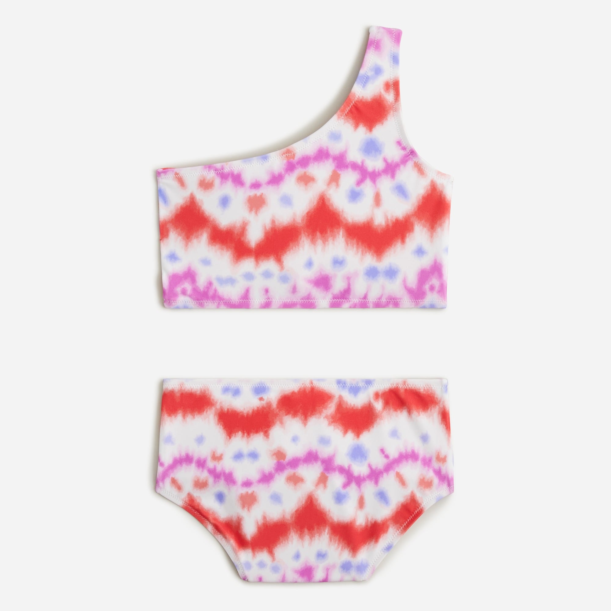 Girls' one-shoulder two-piece swimsuit with UPF 50+