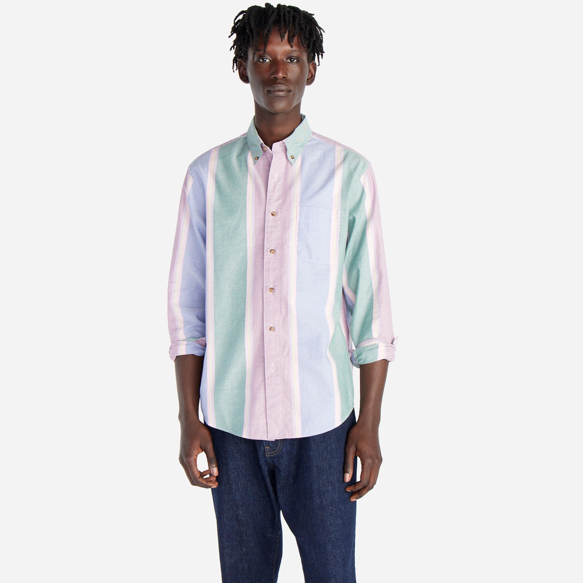 Slim Broken-in organic cotton oxford shirt