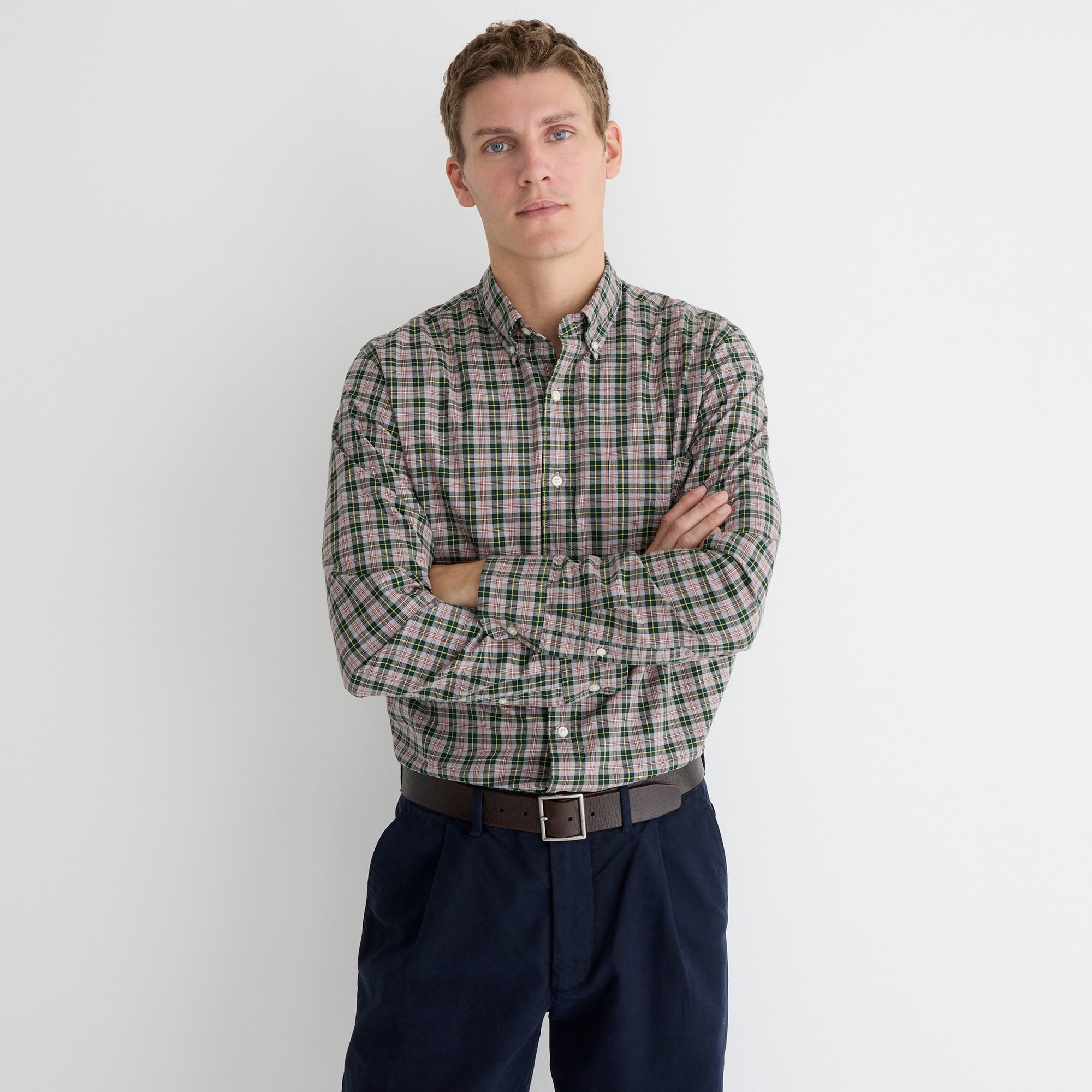 Slim Secret Wash organic cotton poplin shirt
