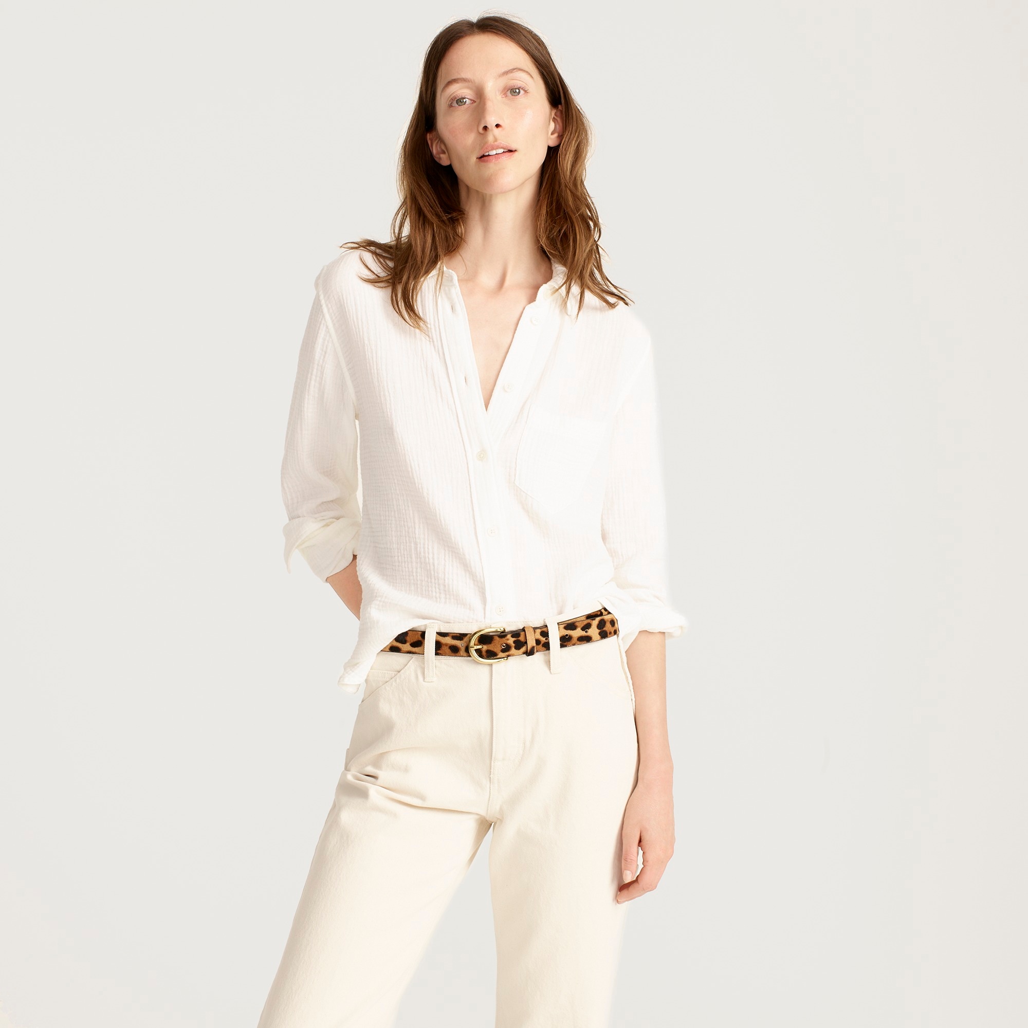 Calf hair belt in leopard