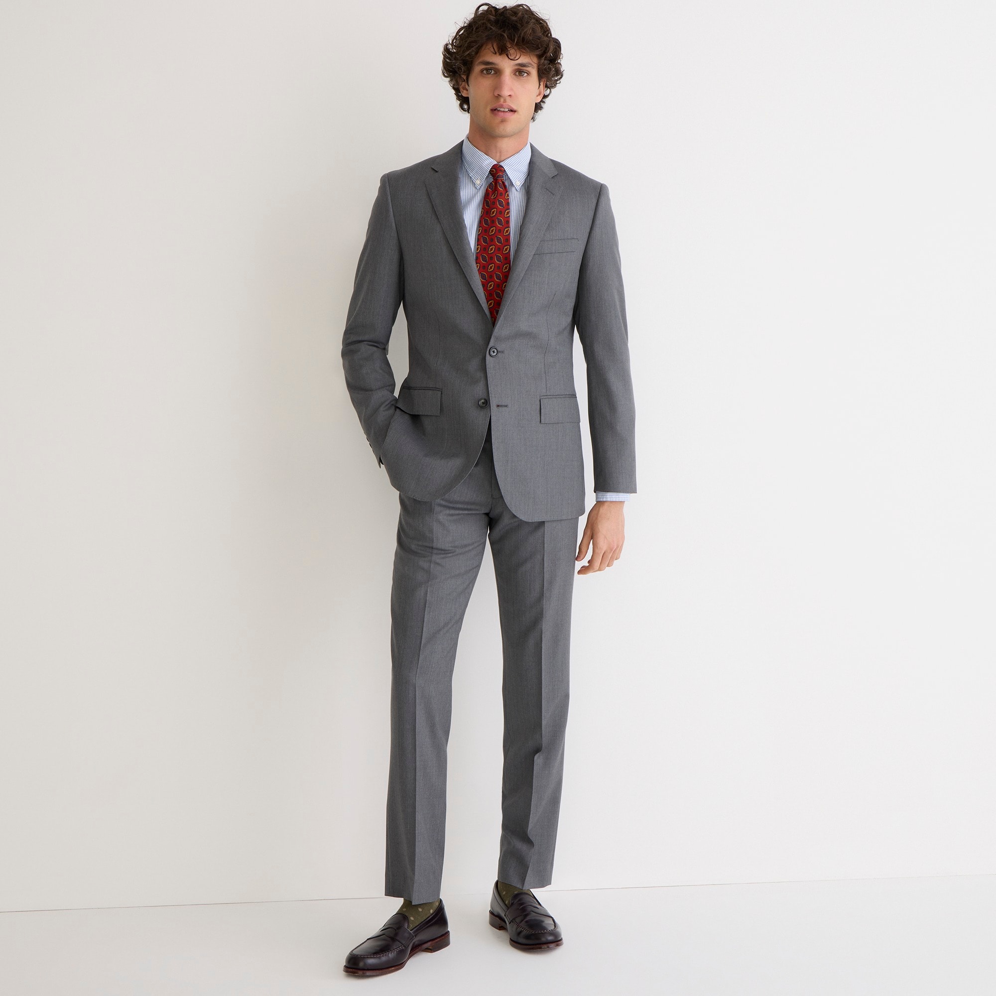 Ludlow Slim-fit suit jacket with double vent in Italian wool