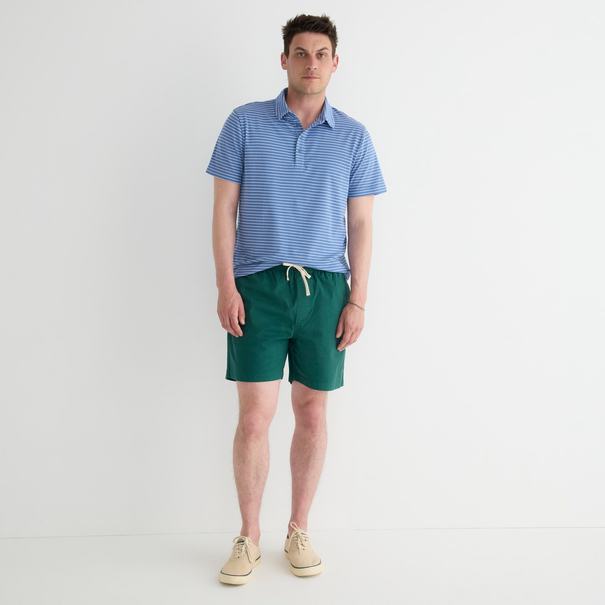 Performance polo shirt with COOLMAX® in stripe
