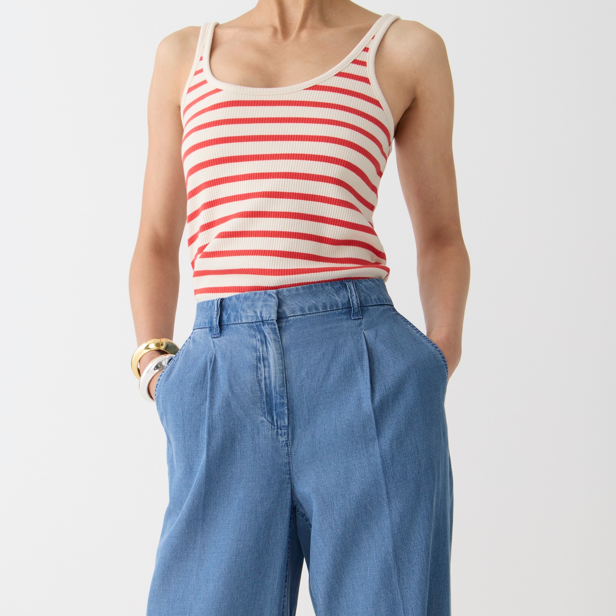 Capeside pant in lightweight chambray