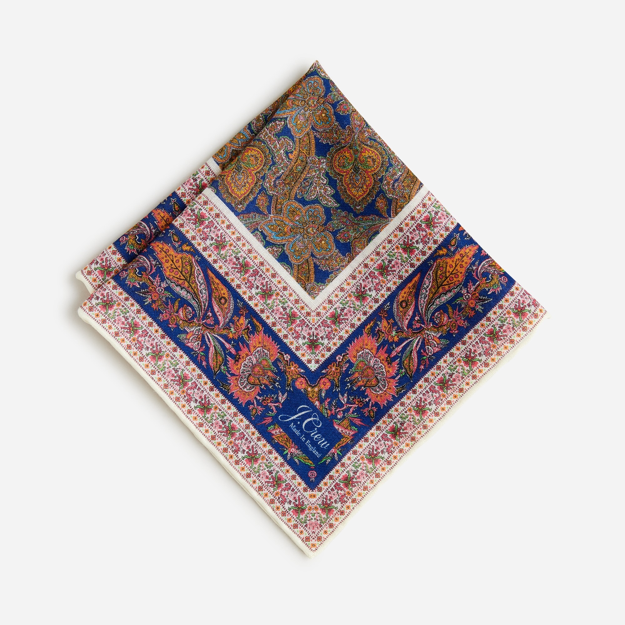 Silk-wool pocket square in paisley