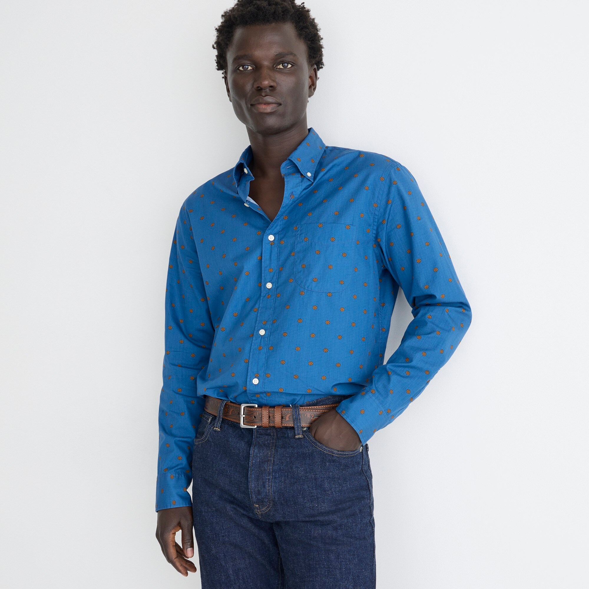 Slim Secret Wash cotton poplin shirt