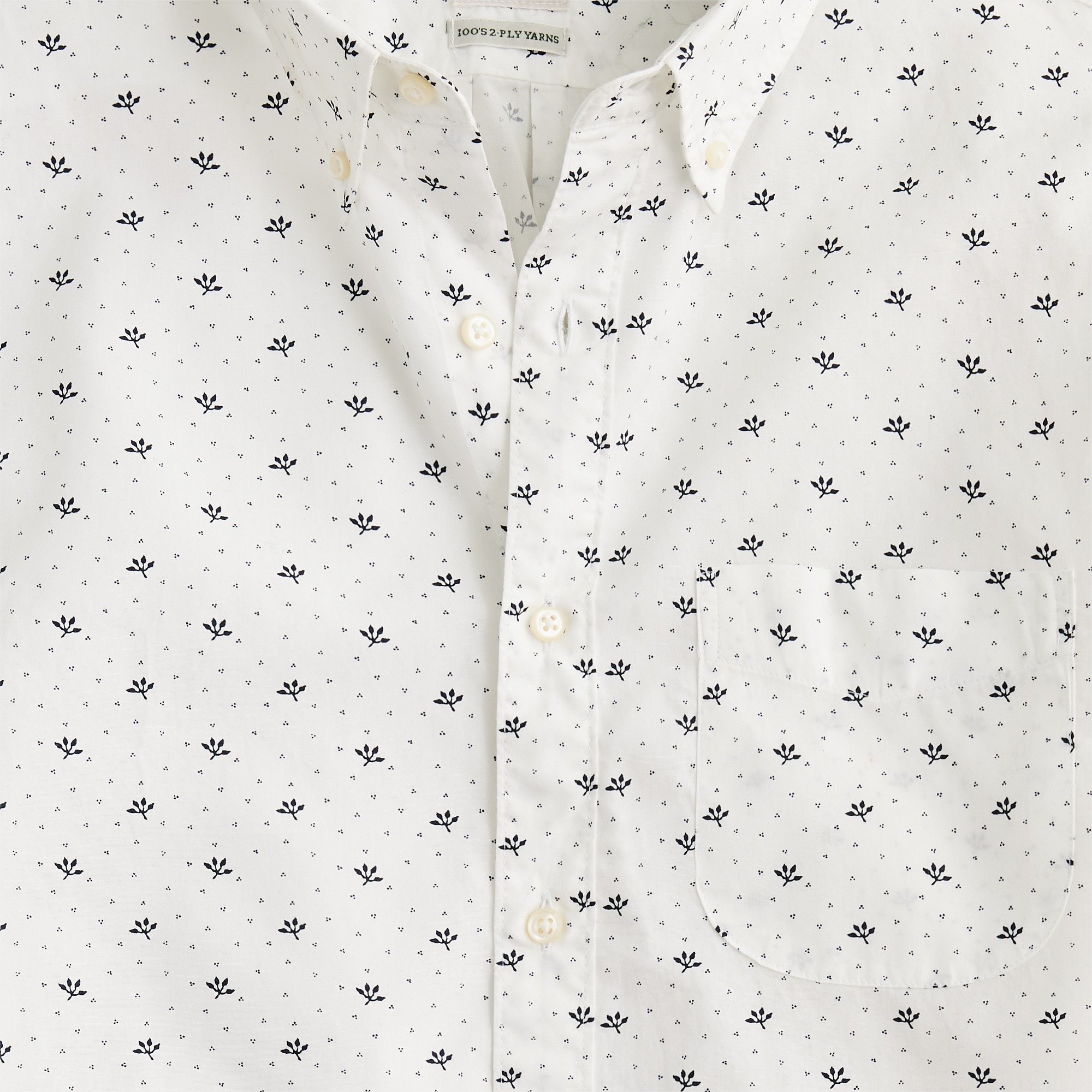 Short-sleeve Secret Wash cotton poplin shirt