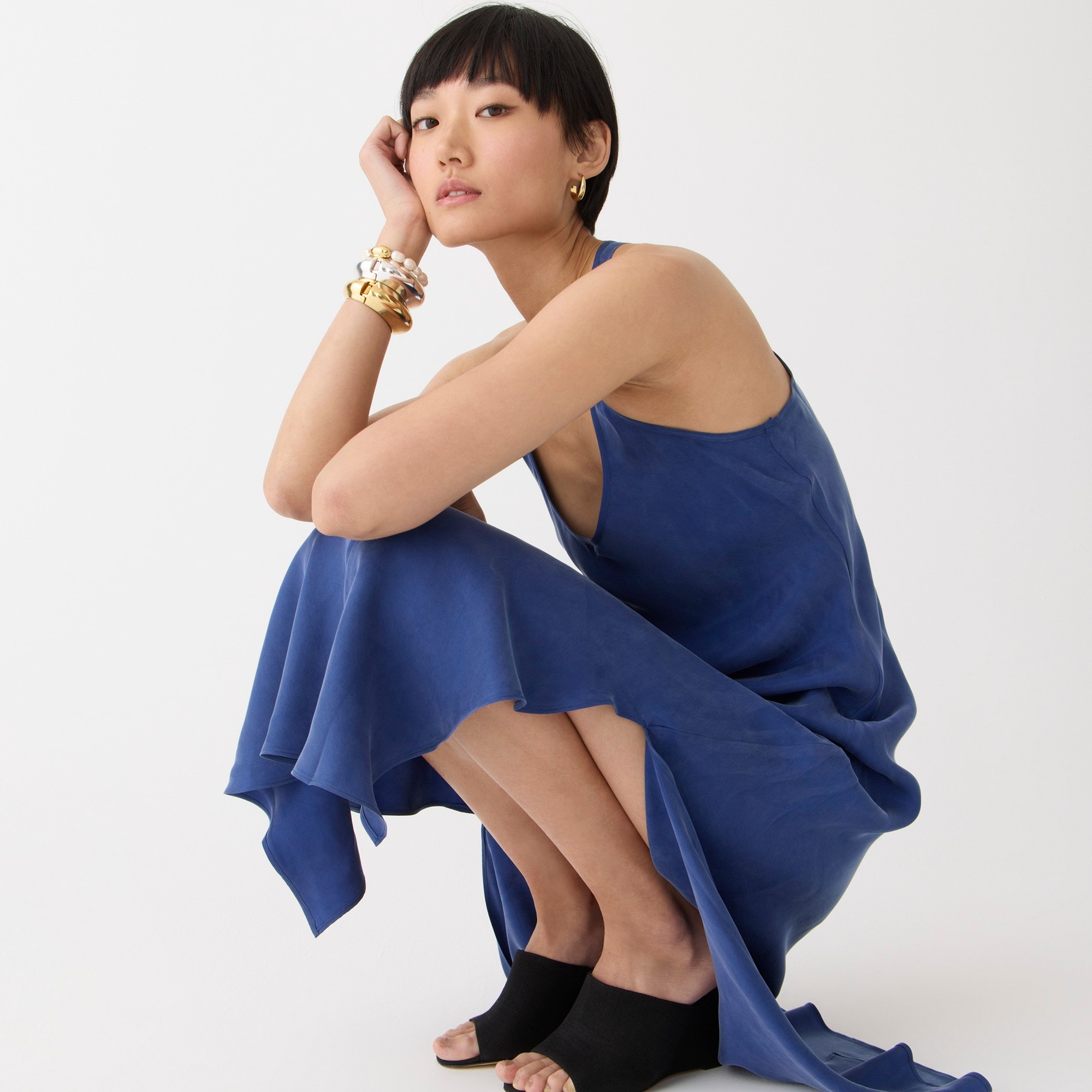 Alicia cupro-blend racerback slip dress