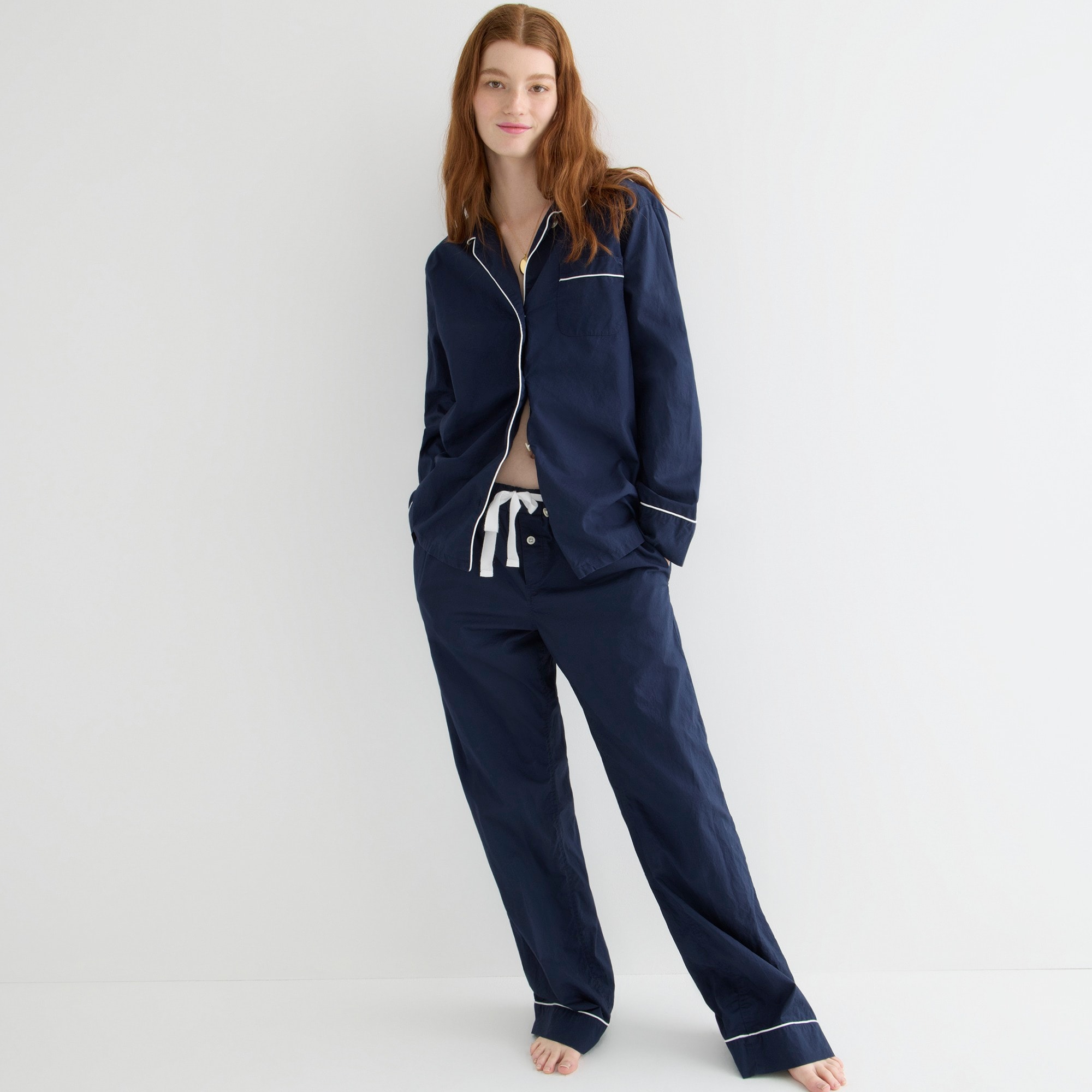End-on-end cotton long-sleeve pajama set