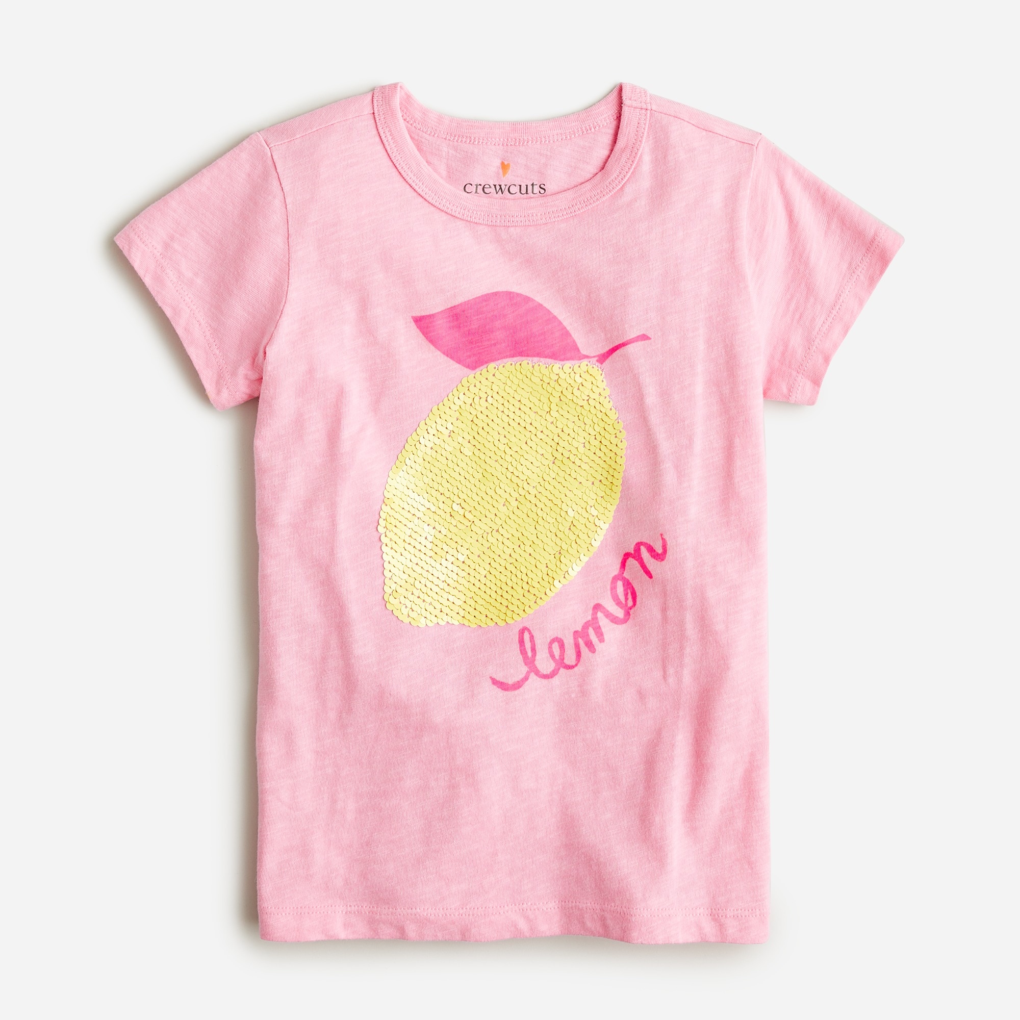 Girls' sequin lemon graphic T-shirt