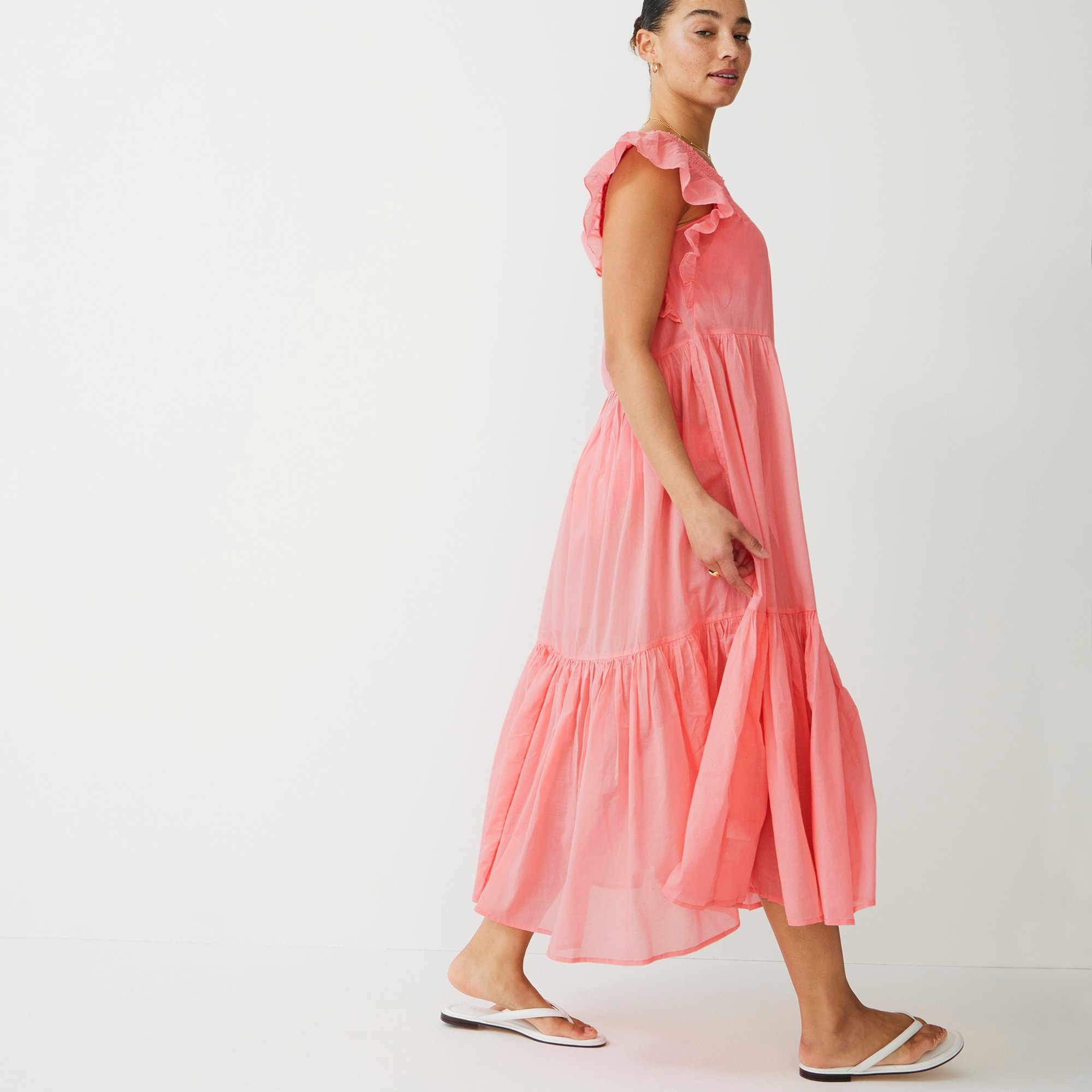 Flutter-sleeve cover-up dress