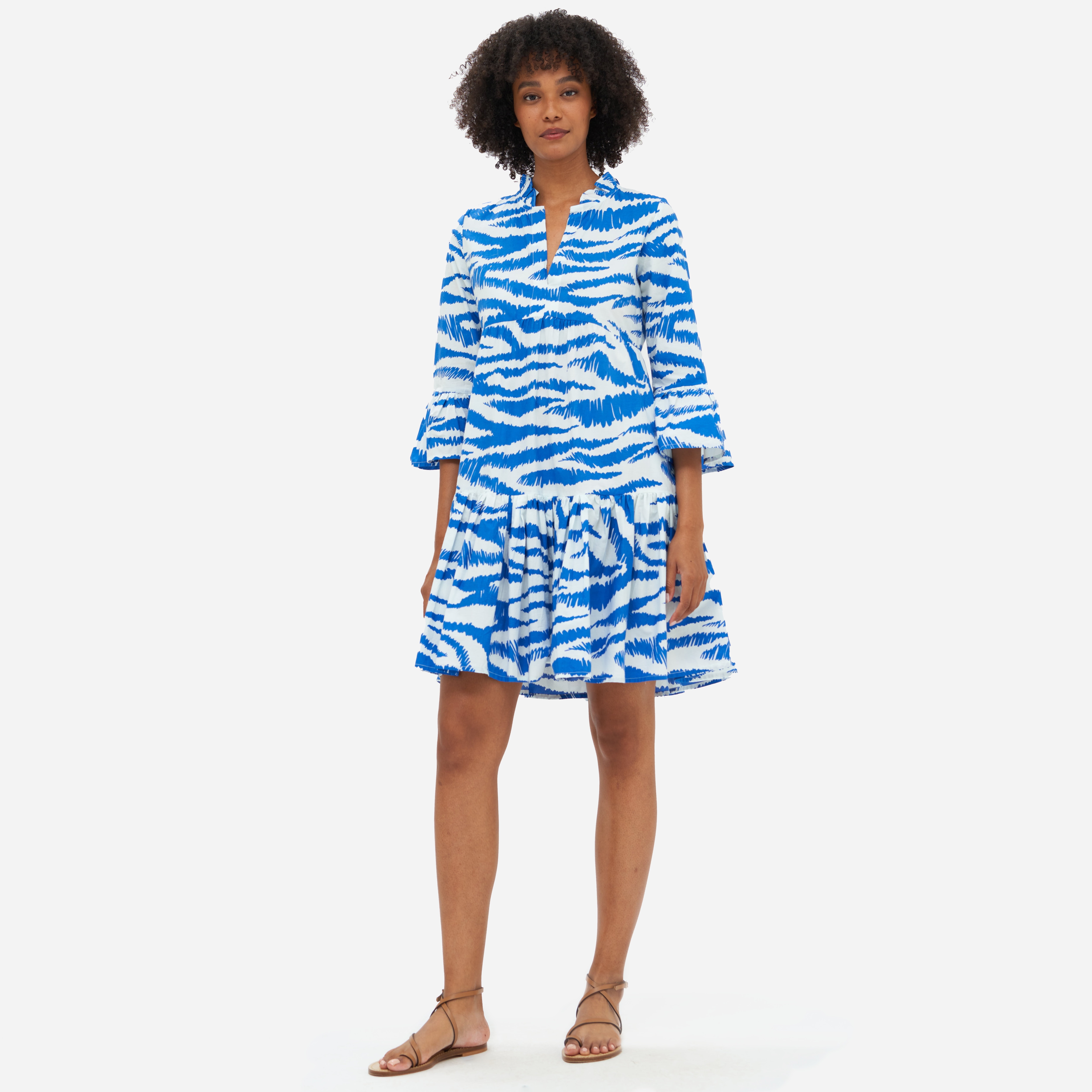 OLIPHANT™ bell-sleeve tiered mini dress