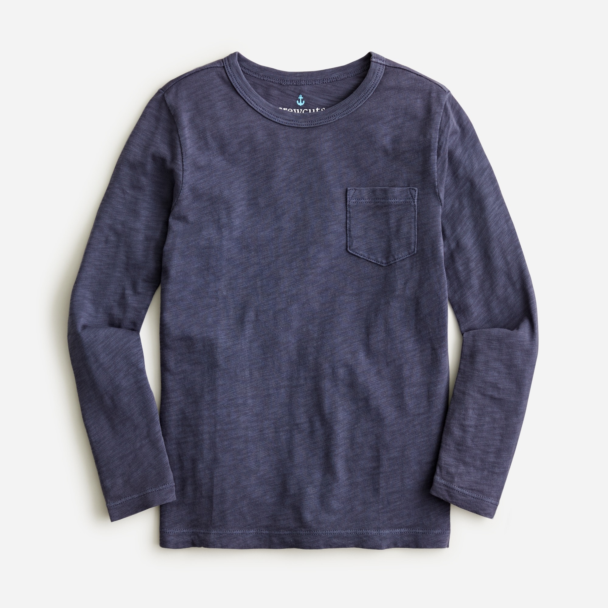Kids' long-sleeve garment-dyed pocket T-shirt