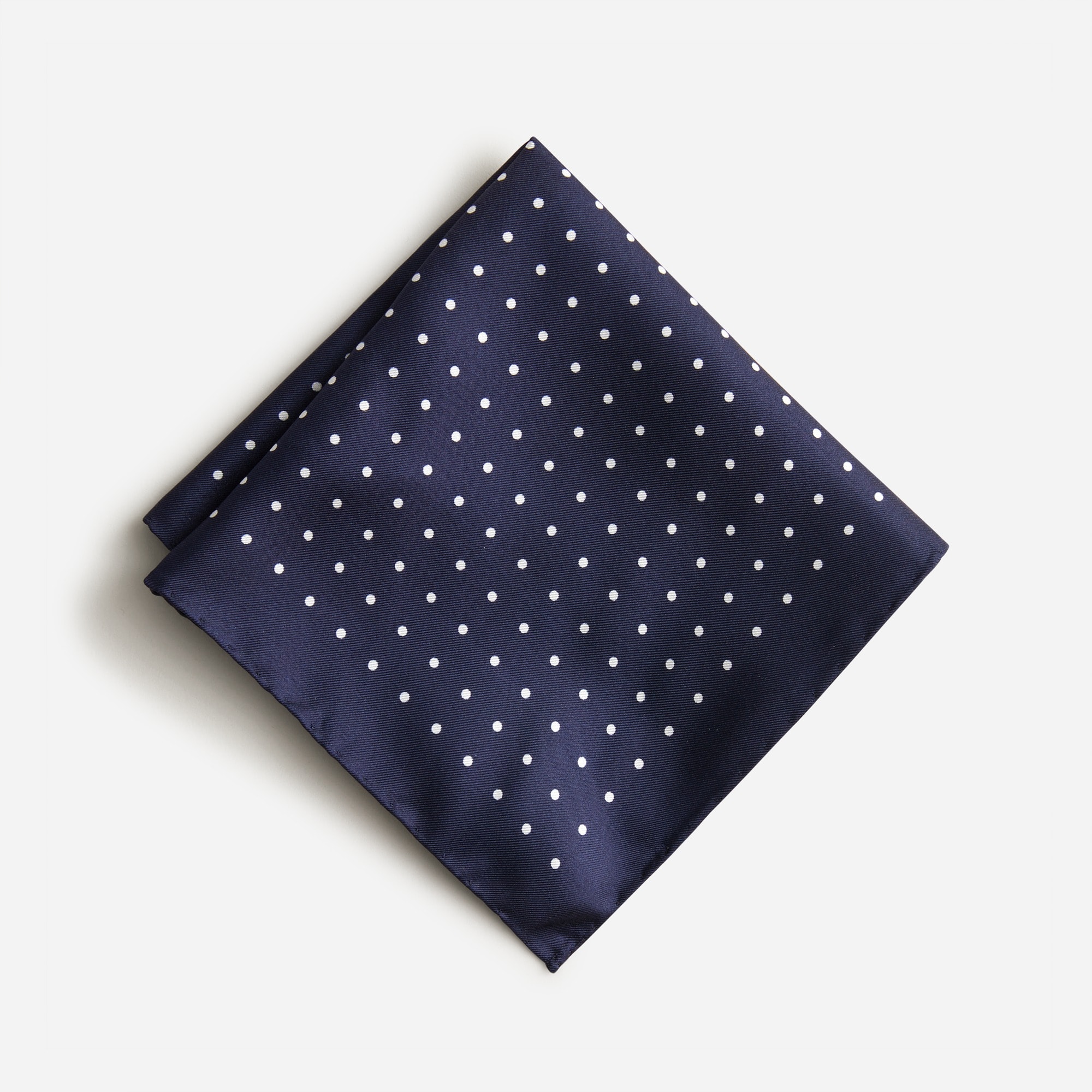 Italian silk pocket square in classic dot