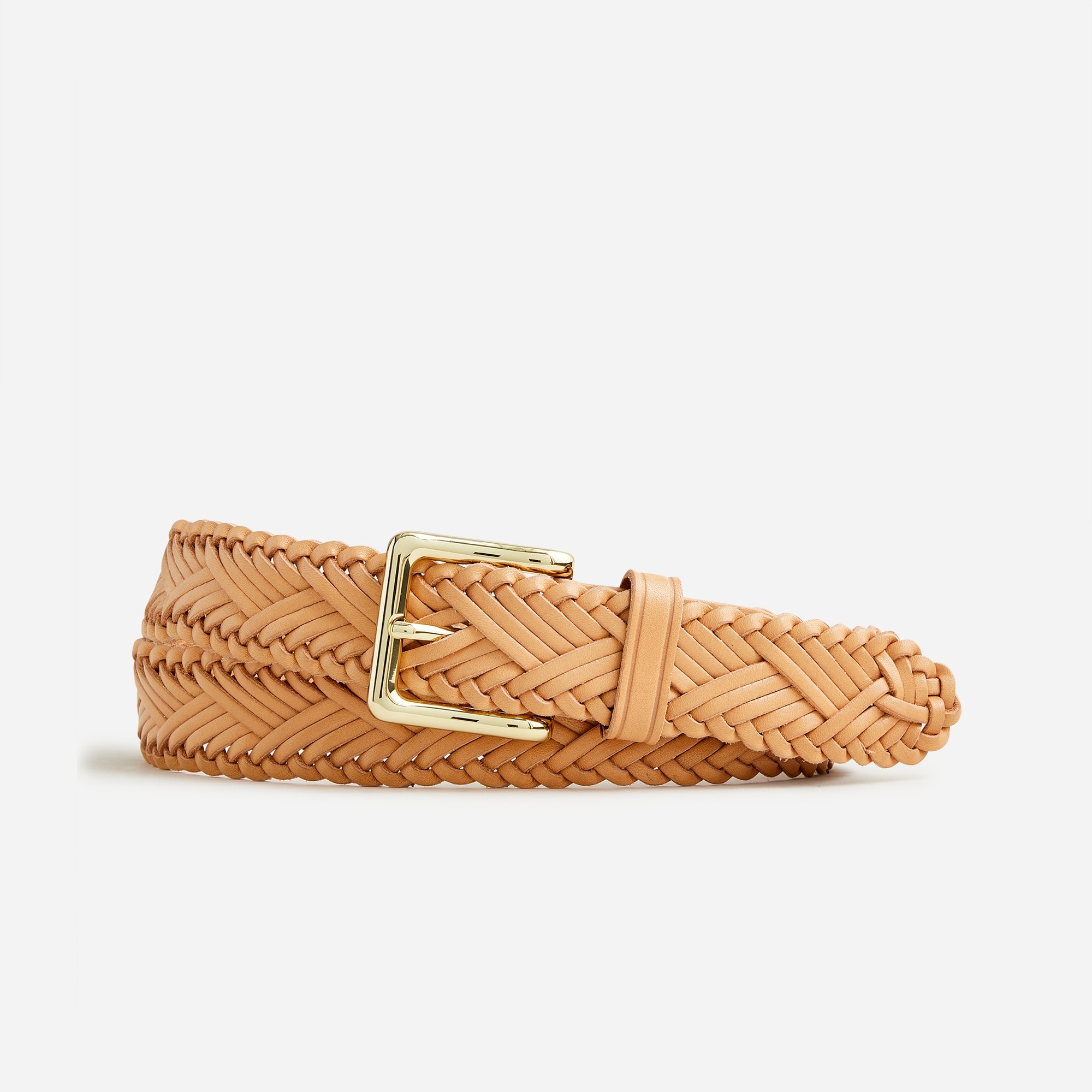 Plaited Italian leather belt