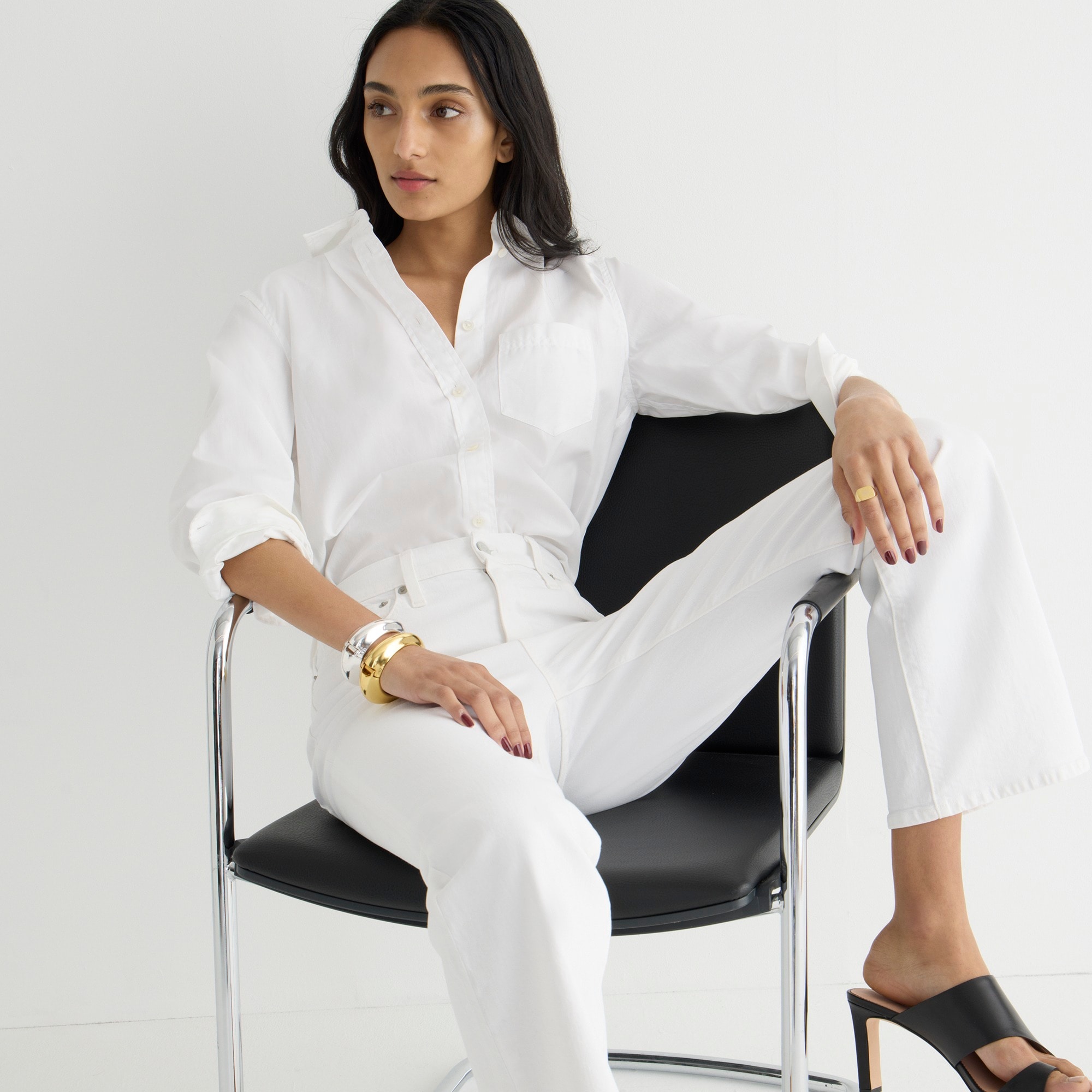 Slim demi-boot jean in white wash