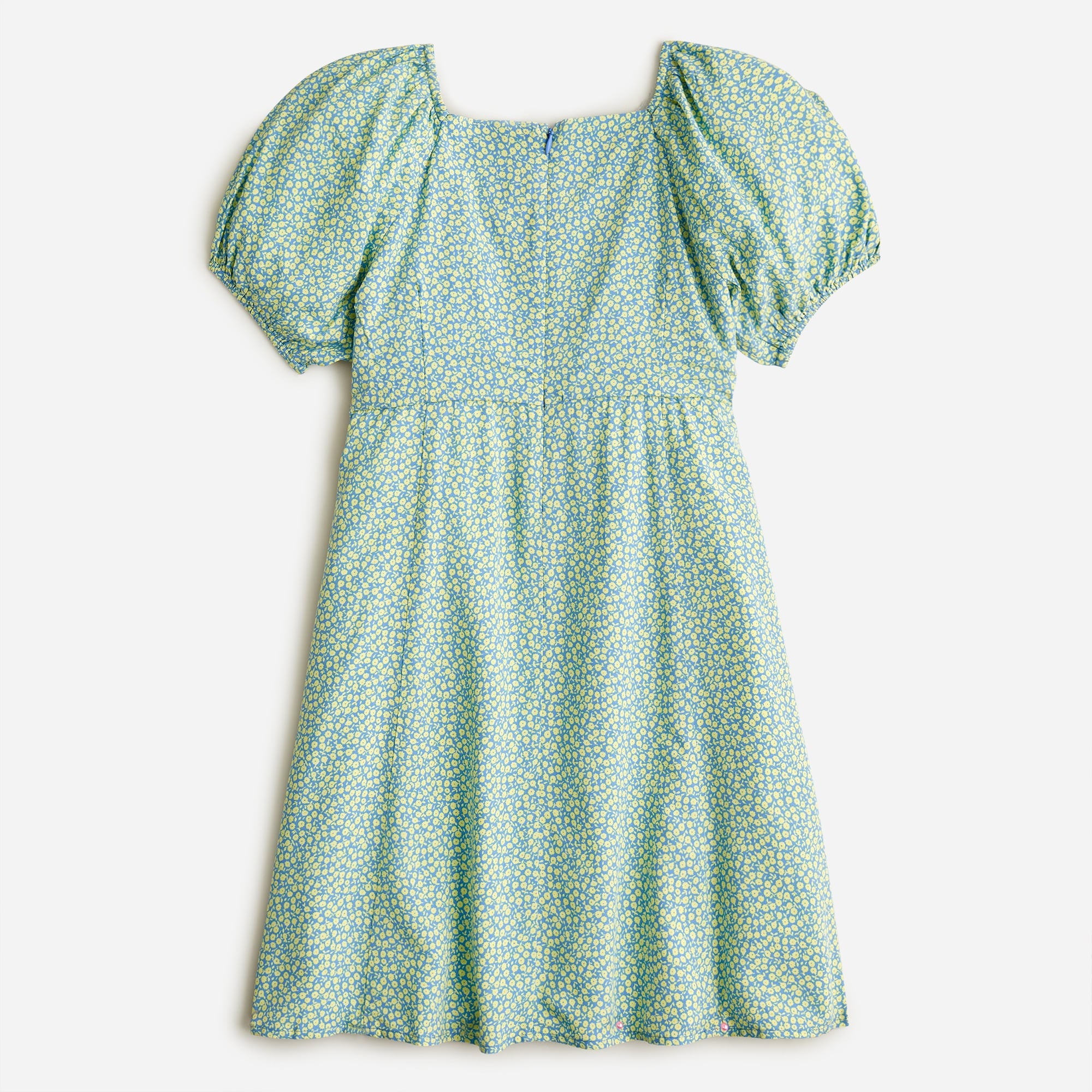 Girls' puff-sleeve mini dress in floral