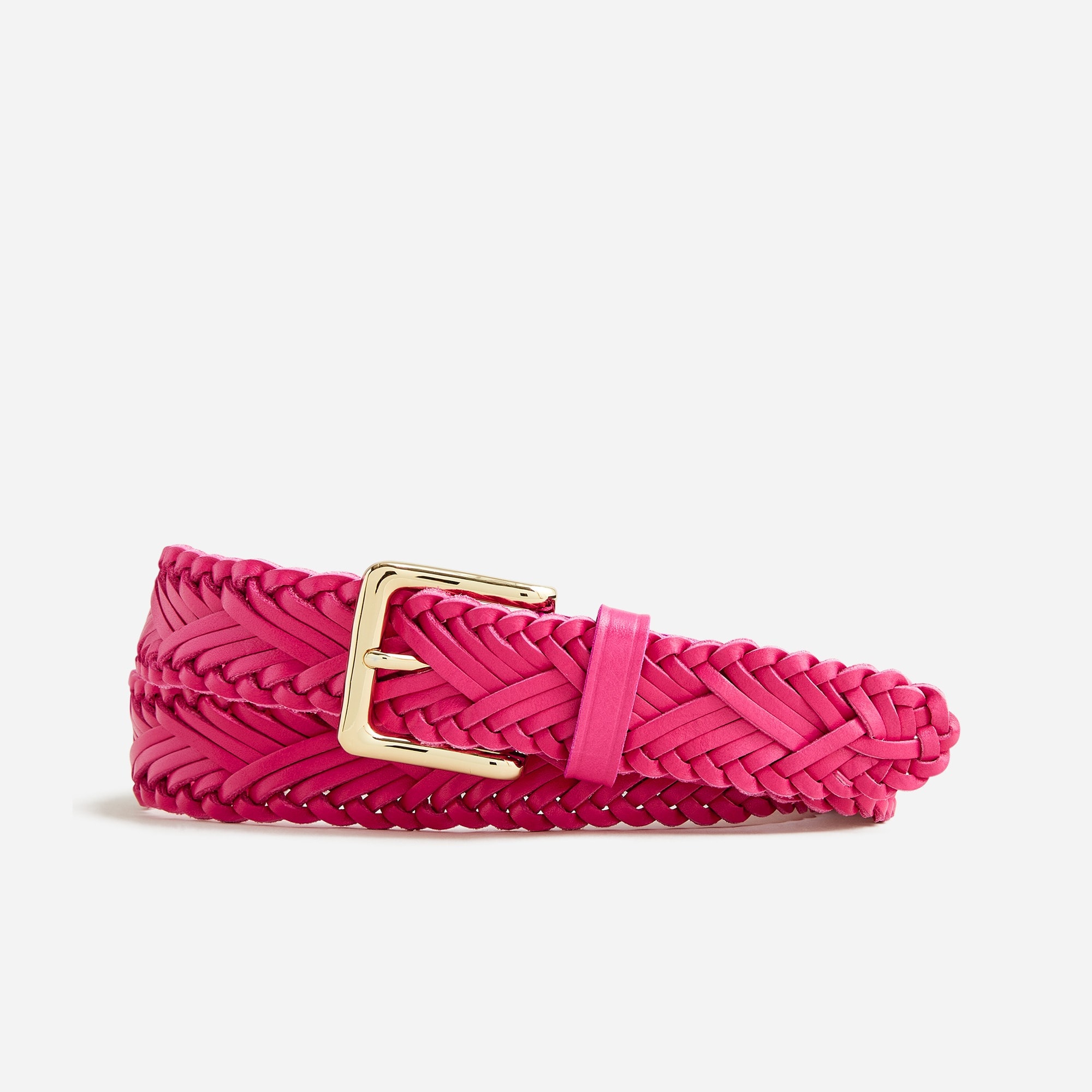 Plaited Italian leather belt