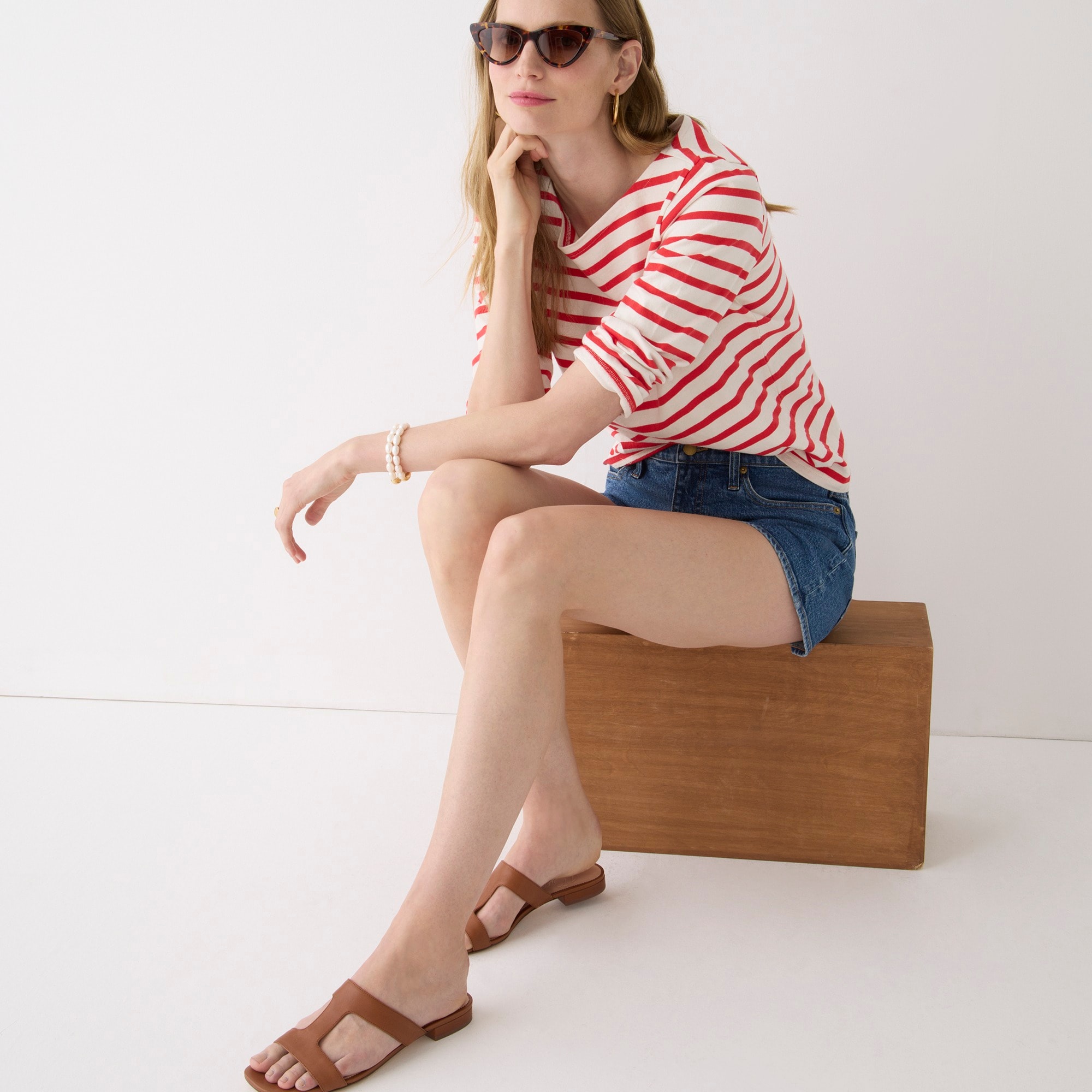 Hazel cutout sandals in leather