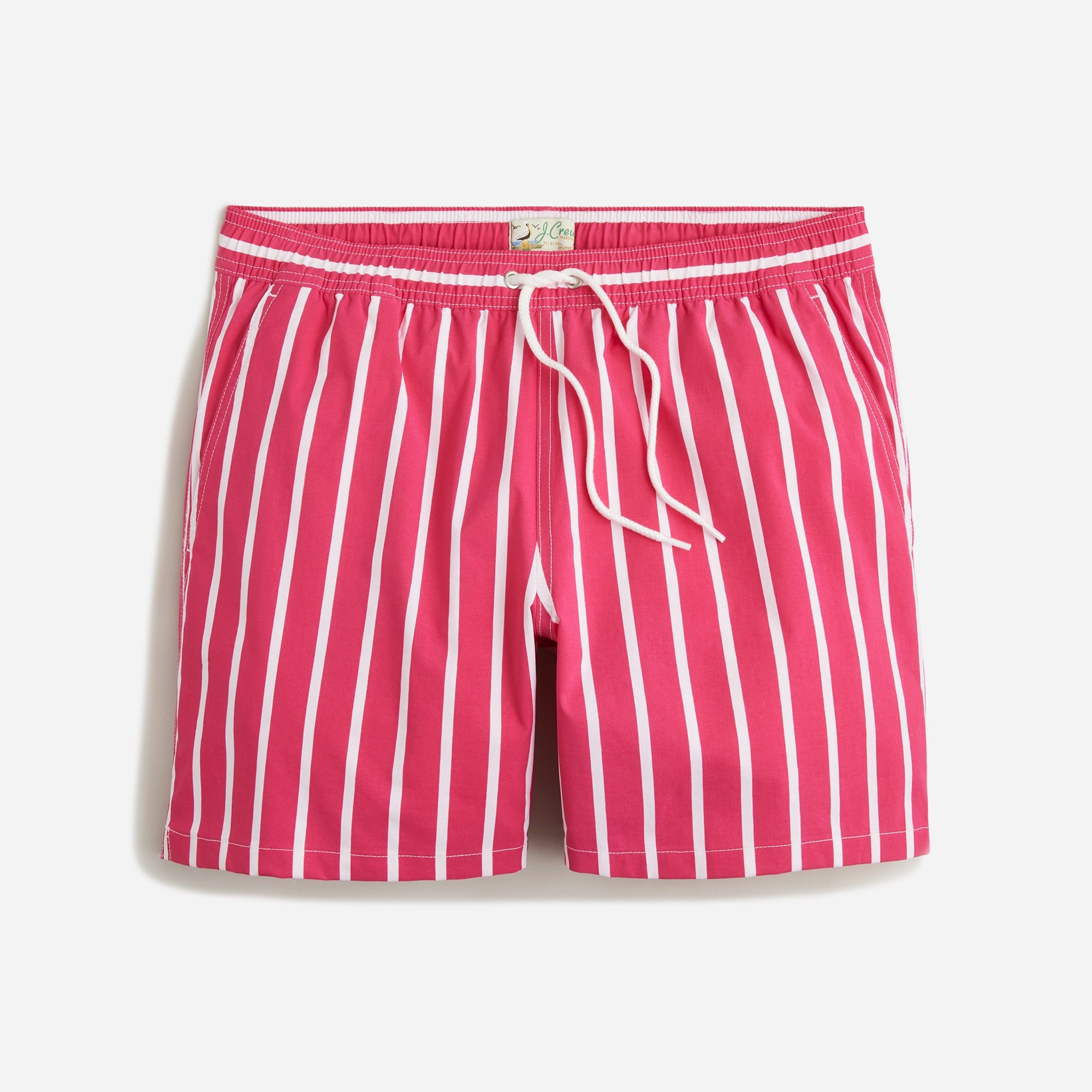 6" stretch swim trunk in stripe with ECONYL® nylon