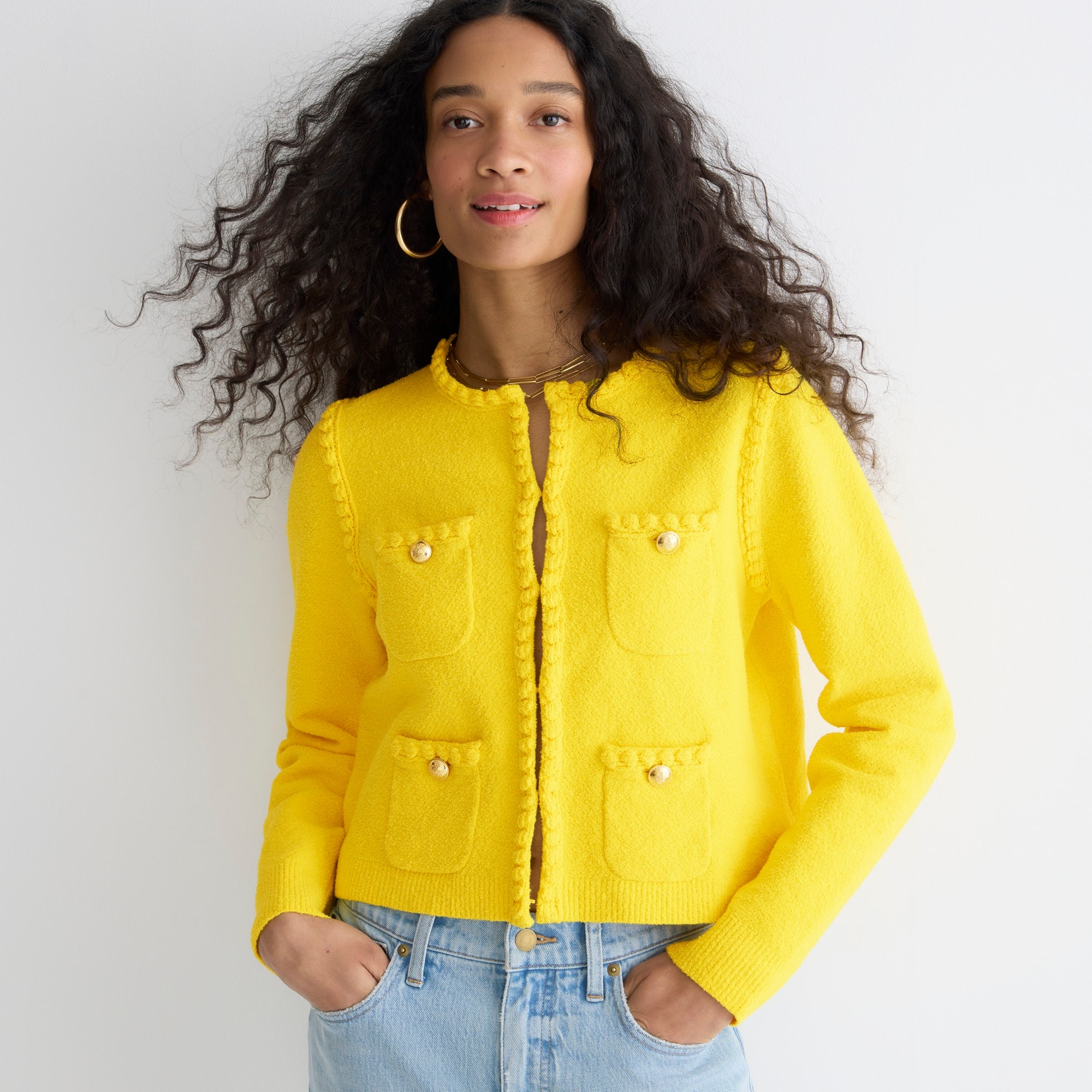 Odette sweater lady jacket in cotton-blend bouclé