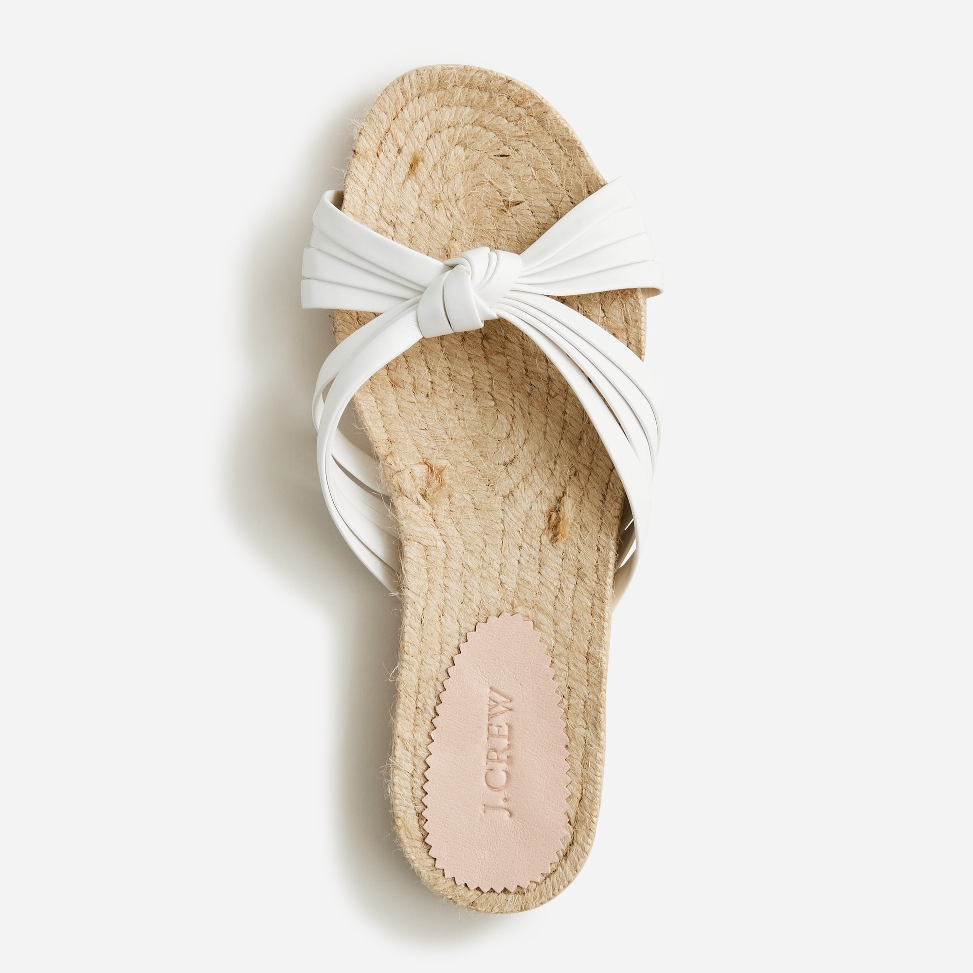 Made-in-Spain knotted espadrille slides in leather