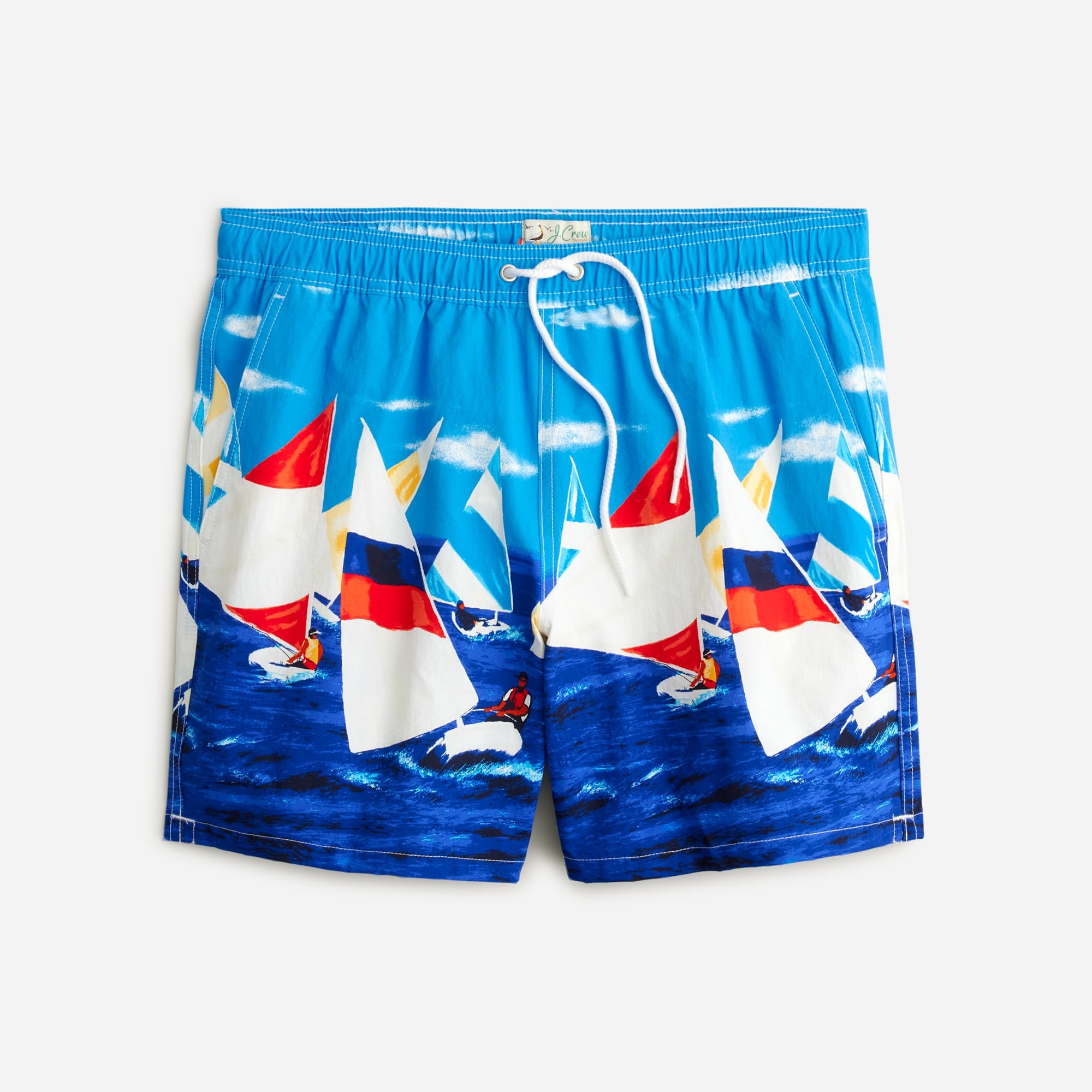 6" stretch swim trunk in print with ECONYL® nylon