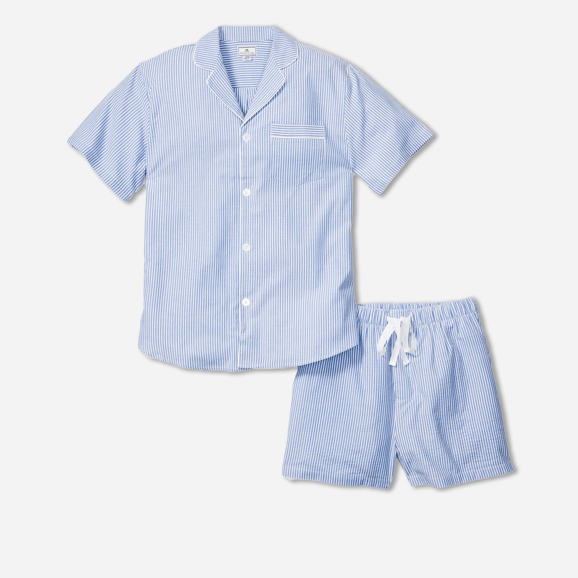 Petite Plume men's seersucker short set