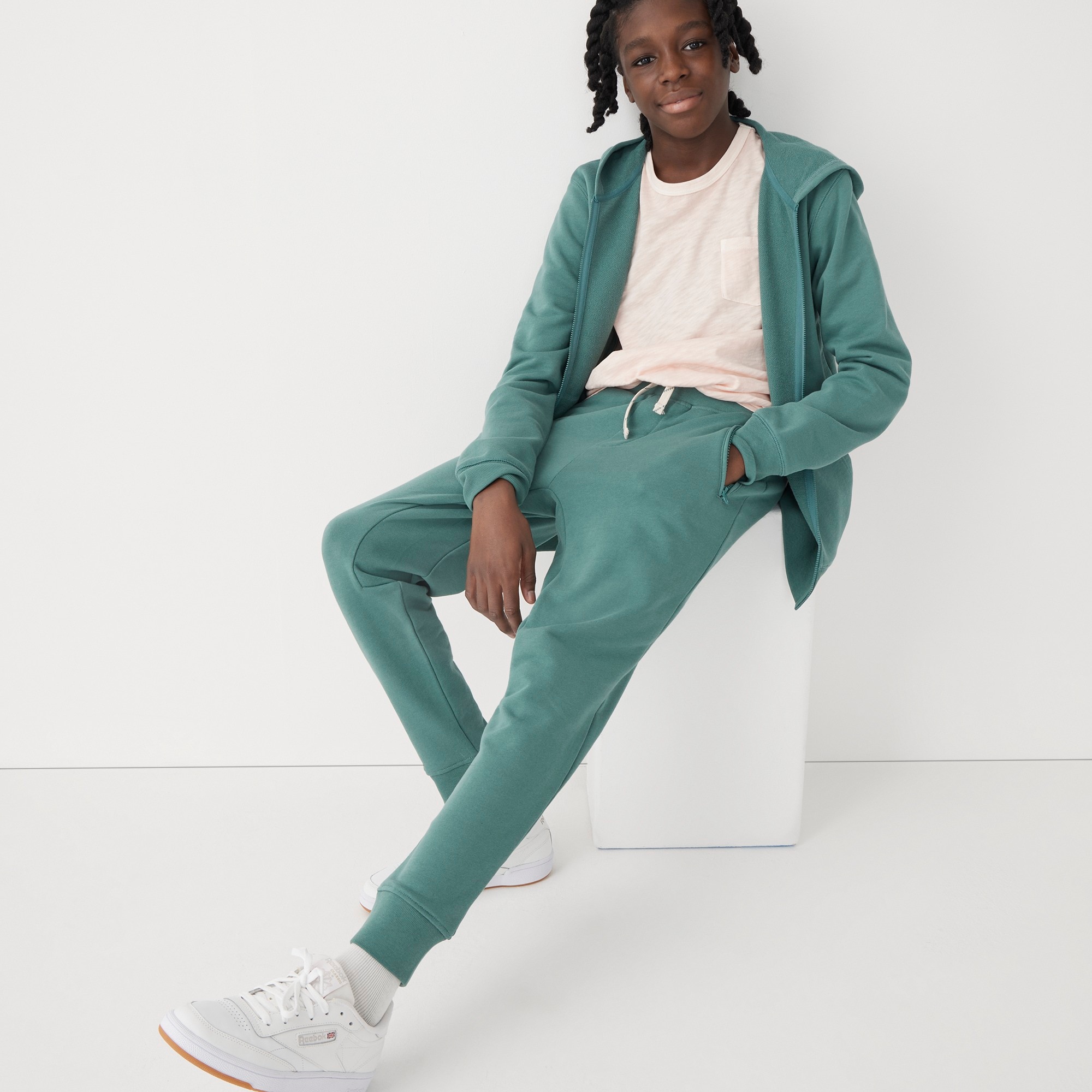 Kids' french terry slim-slouchy sweatpant