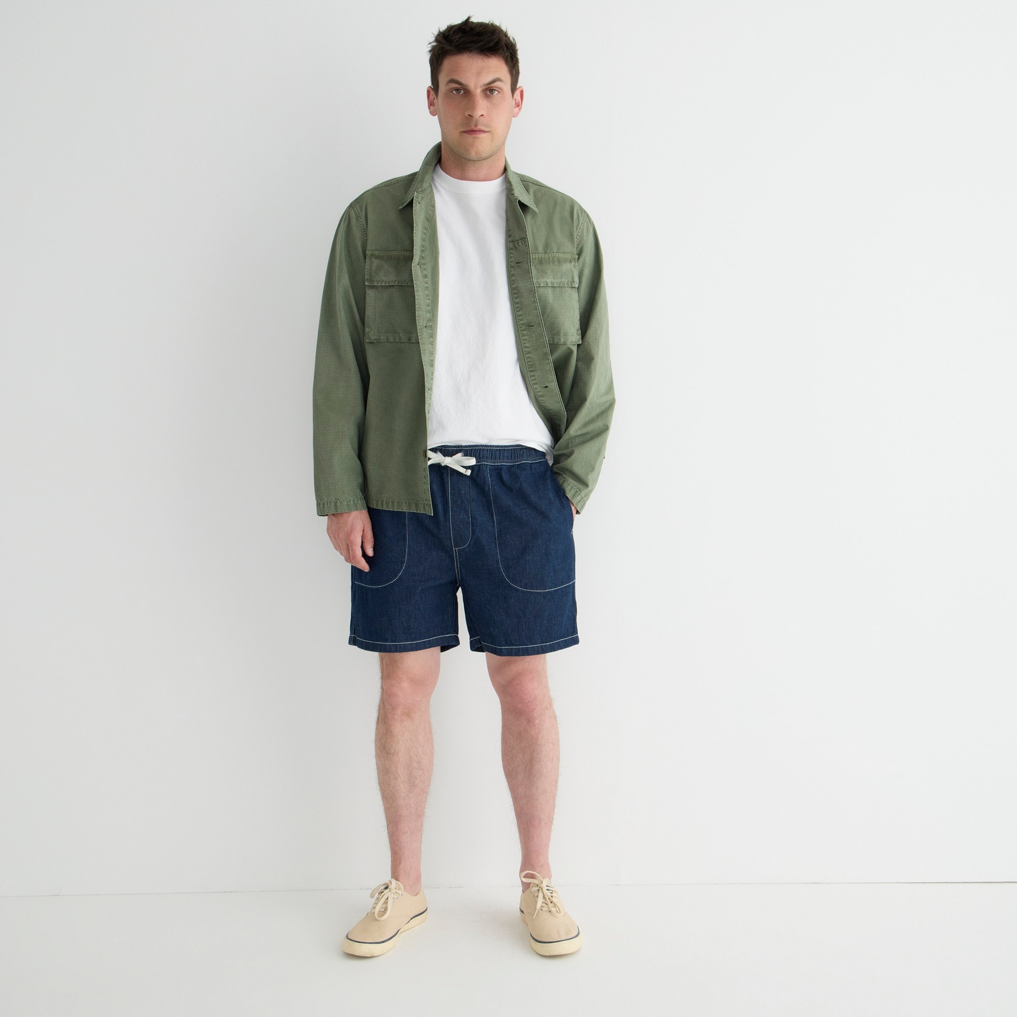 Wallace & Barnes 6" drawstring denim short
