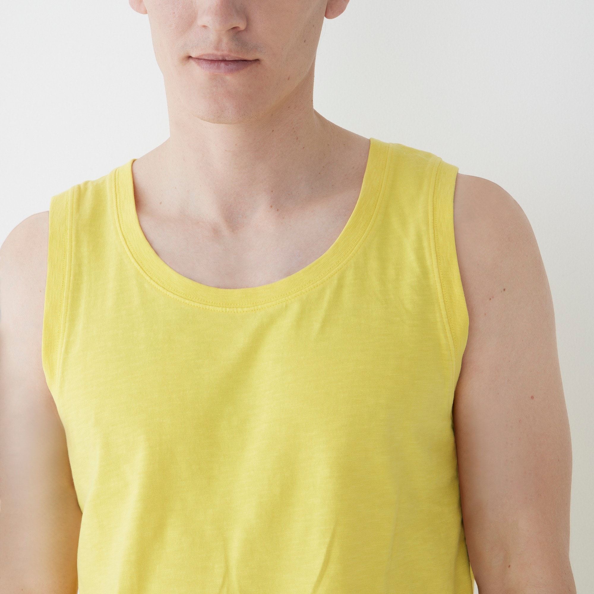 Garment-dyed slub cotton tank top