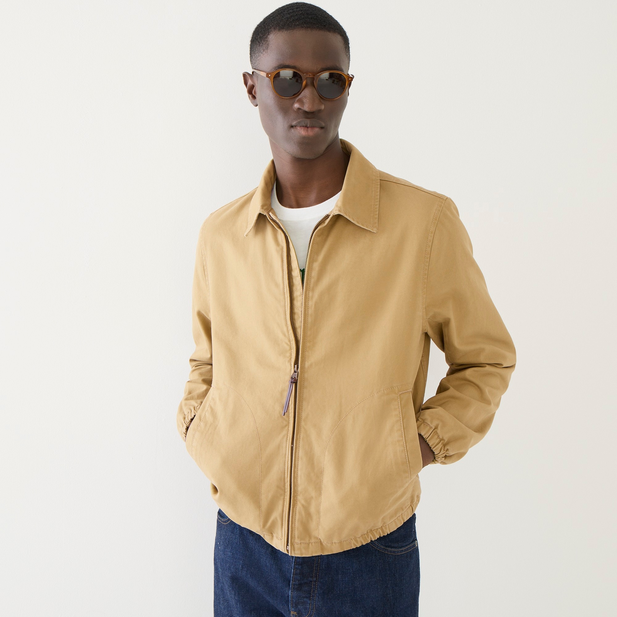 Harrington jacket in cotton twill